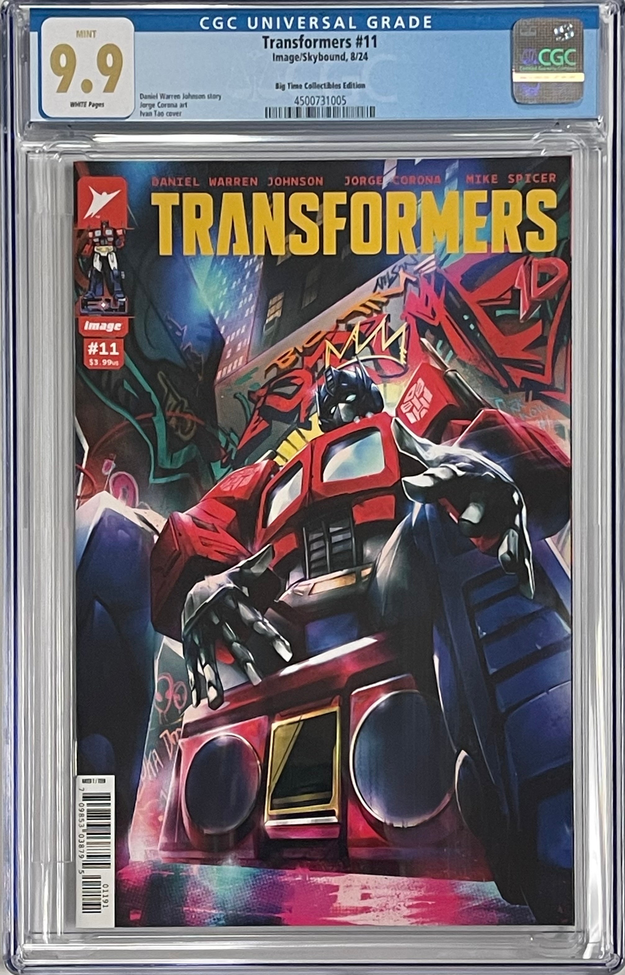 TRANSFORMERS #11 IVAN TAO HIP HOP EXCLUSIVE EDITION CGC 9.9 MINT (C86)