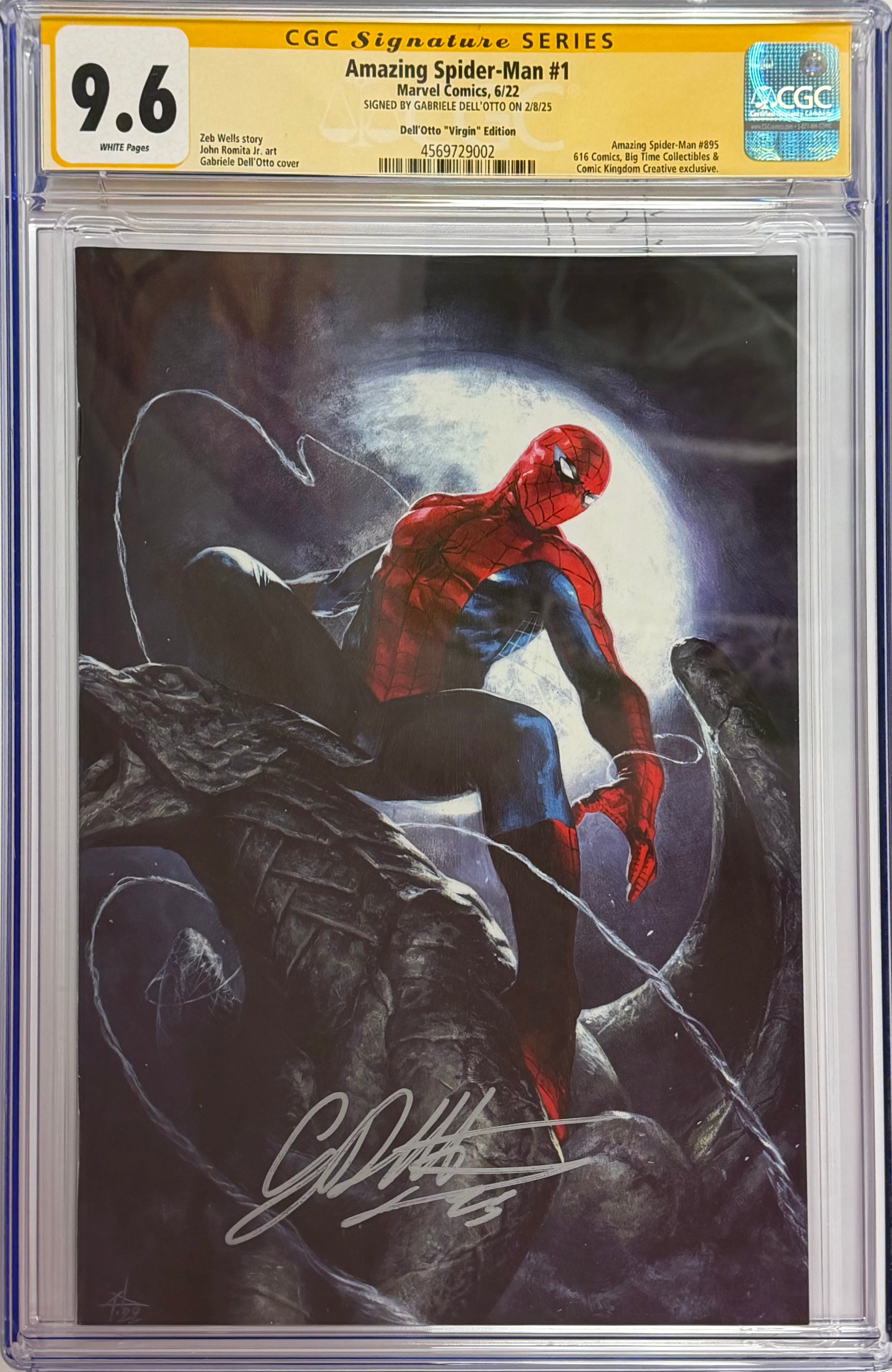 AMAZING SPIDER-MAN #1 DELL'OTTO EXCLUSIVE VIRGIN VARIANT SIGNED BY GABRIELE DELL'OTTO CGC 9.6 (IN STOCK) C67