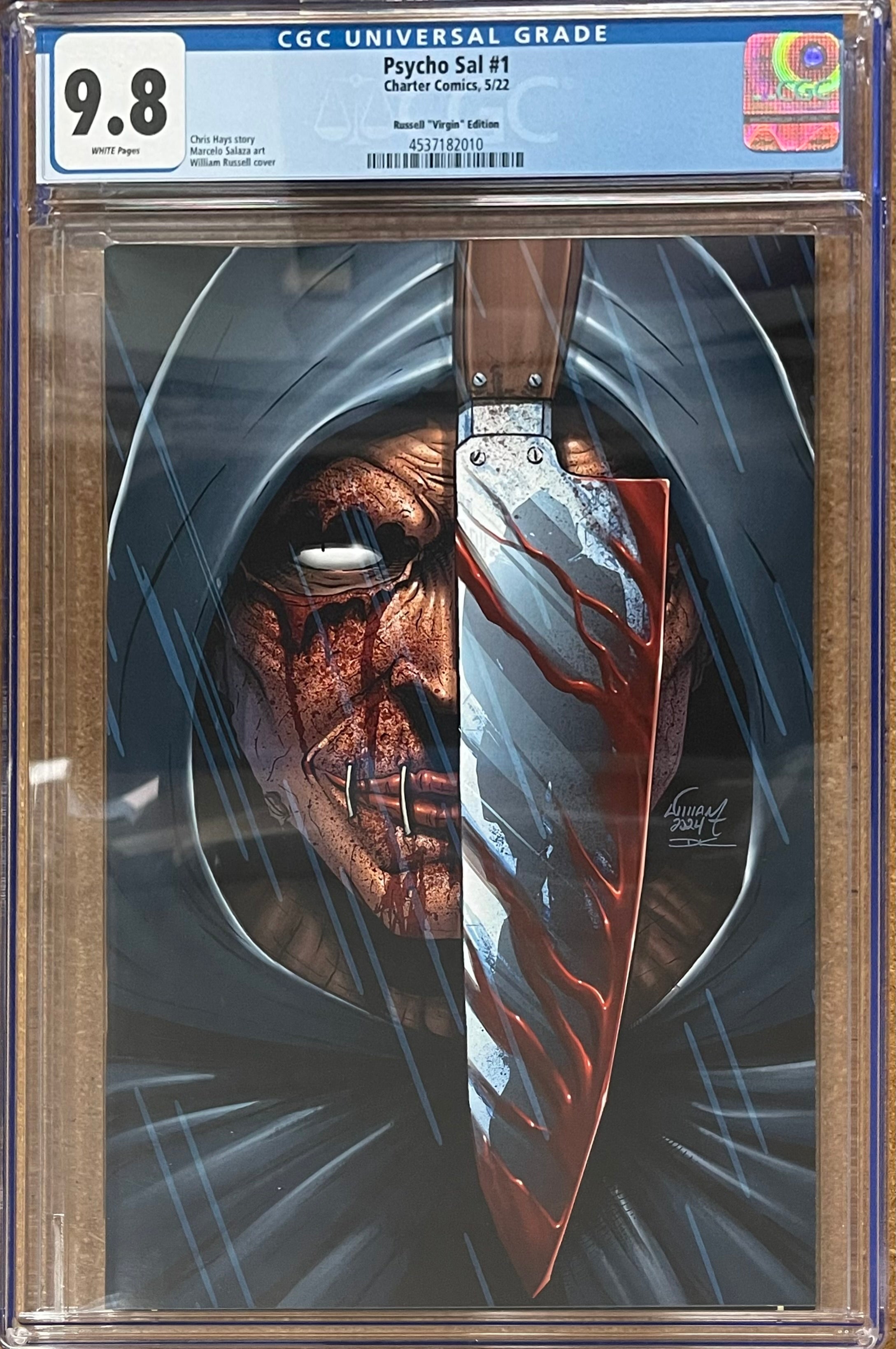 PSYCHO SAL #1 WILLIAM RUSSELL EXCLUSIVE VIRGIN VARIANT CGC 9.8 (IN STOCK C68)