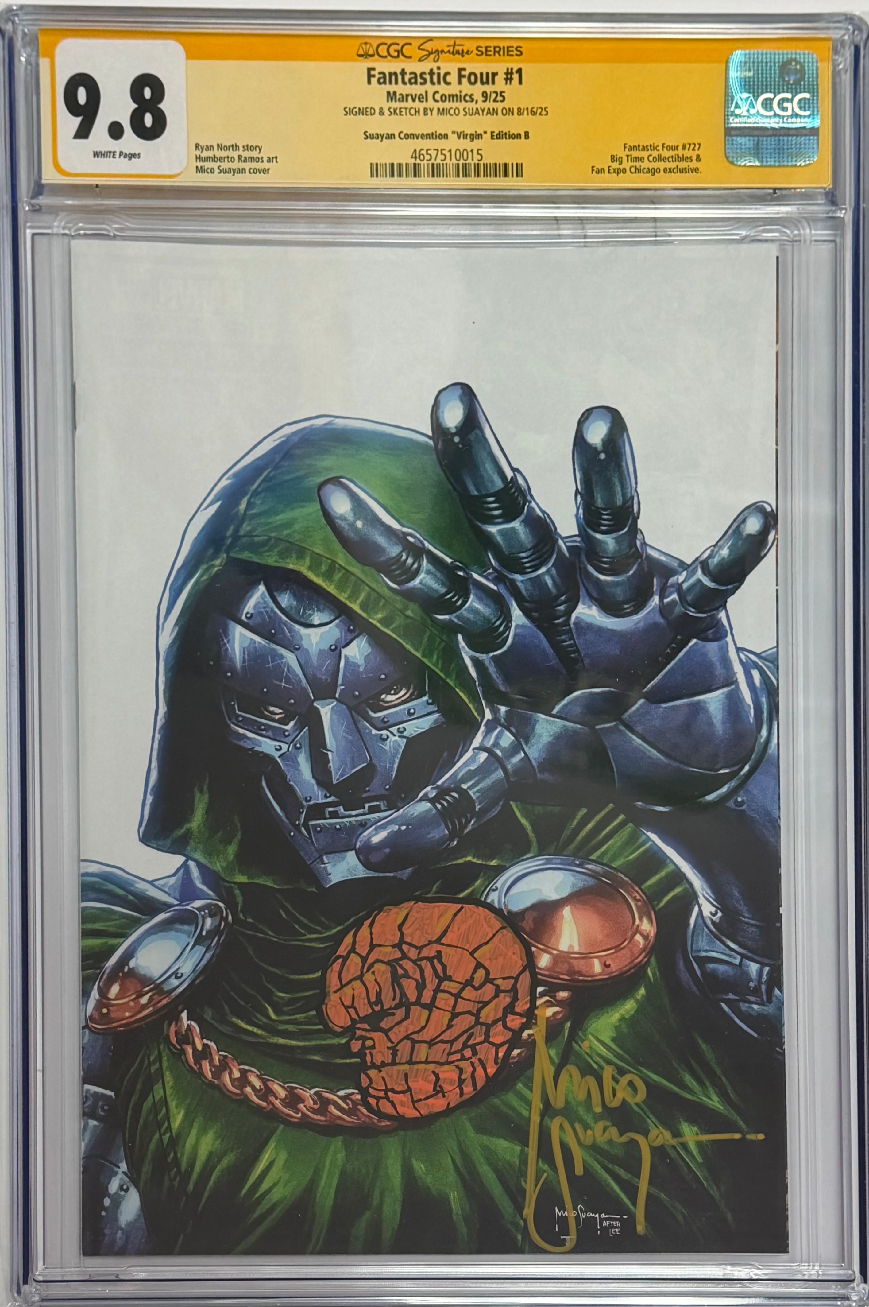 FANTASTIC FOUR #1 MICO SUAYAN CONVENTION EDITION SIGNED W/COLORED THING SKETCH BY MICO SUAYAN CGC 9.8 (IN STOCK) C63
