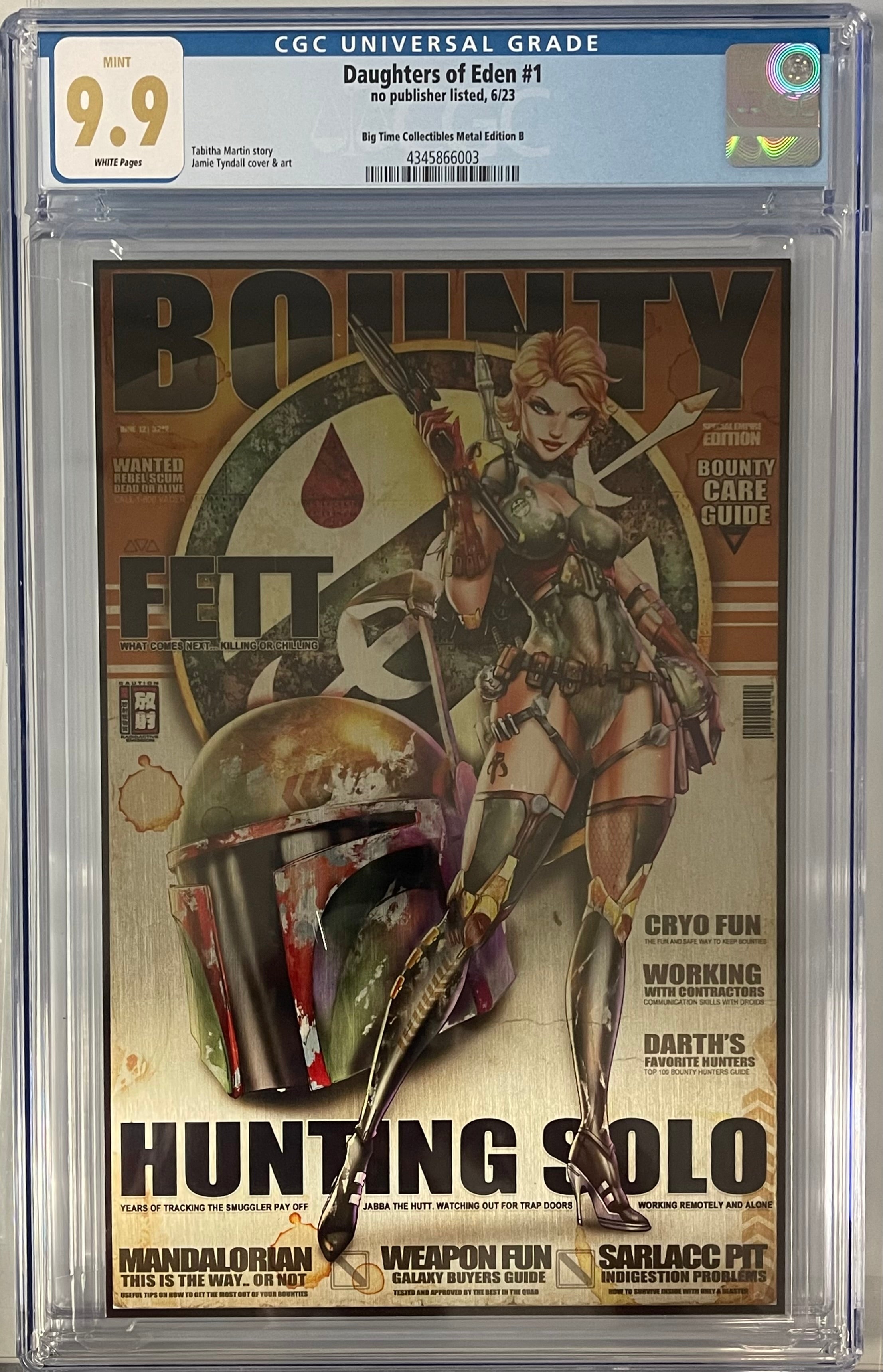 DAUGHTERS OF EDEN #1 JAMIE TYNDALL BOUNTY HUNTER RETRO VARIANT CGC 9.9 MINT (IN STOCK) C46