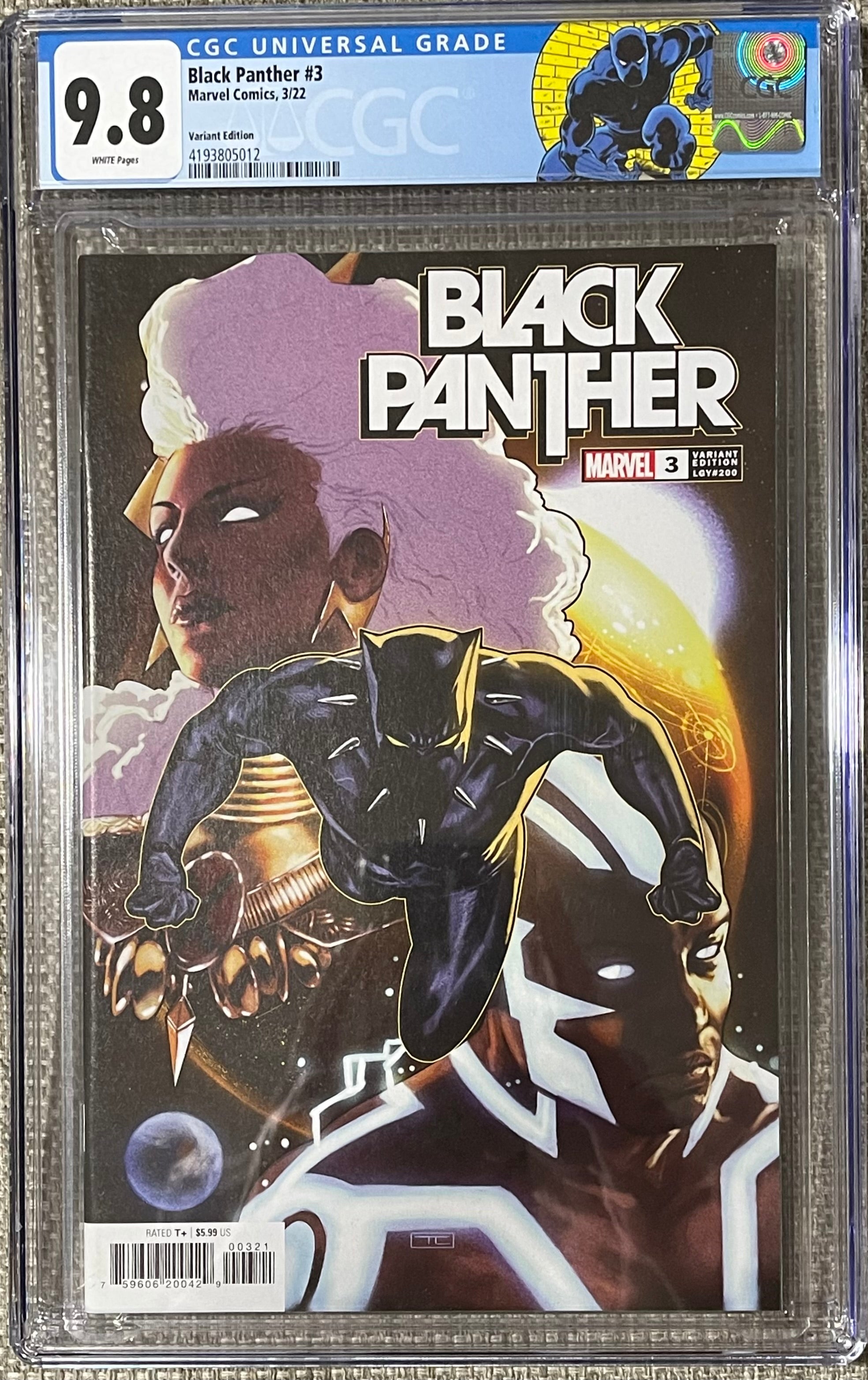 BLACK PANTHER #3 1:25 CLARKE VARIANT CGC 9.8 FIRST APPEARANCE OF TOSIN ODUYE, THE FUTURE BLACK PANTHER (C114)