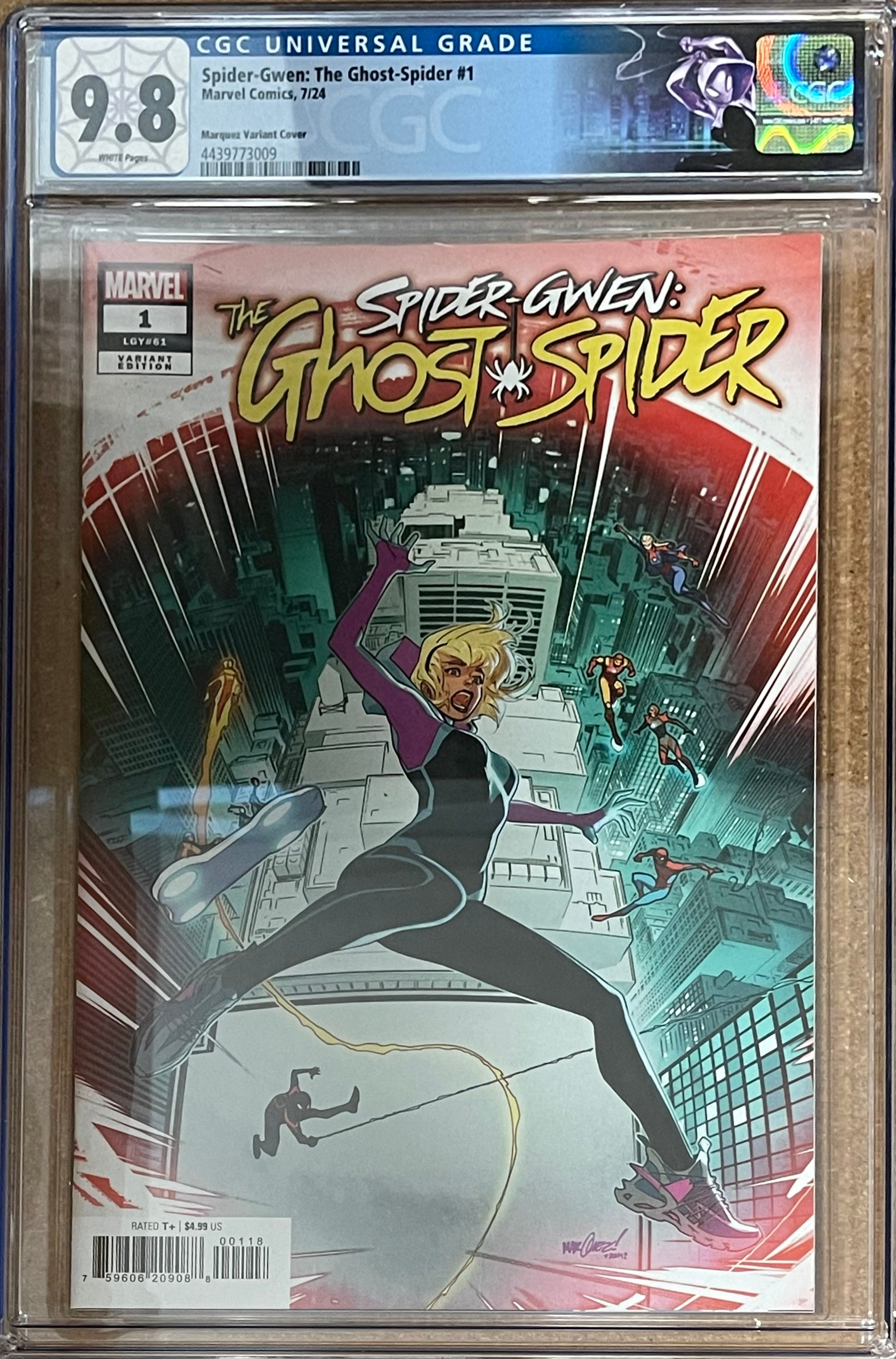 SPIDER-GWEN: THE GHOST-SPIDER #1 MARQUEZ SECRET VARIANT CGC 9.8 W/SPIDER-GWEN CUSTOM LABEL (INSTOCK) C35