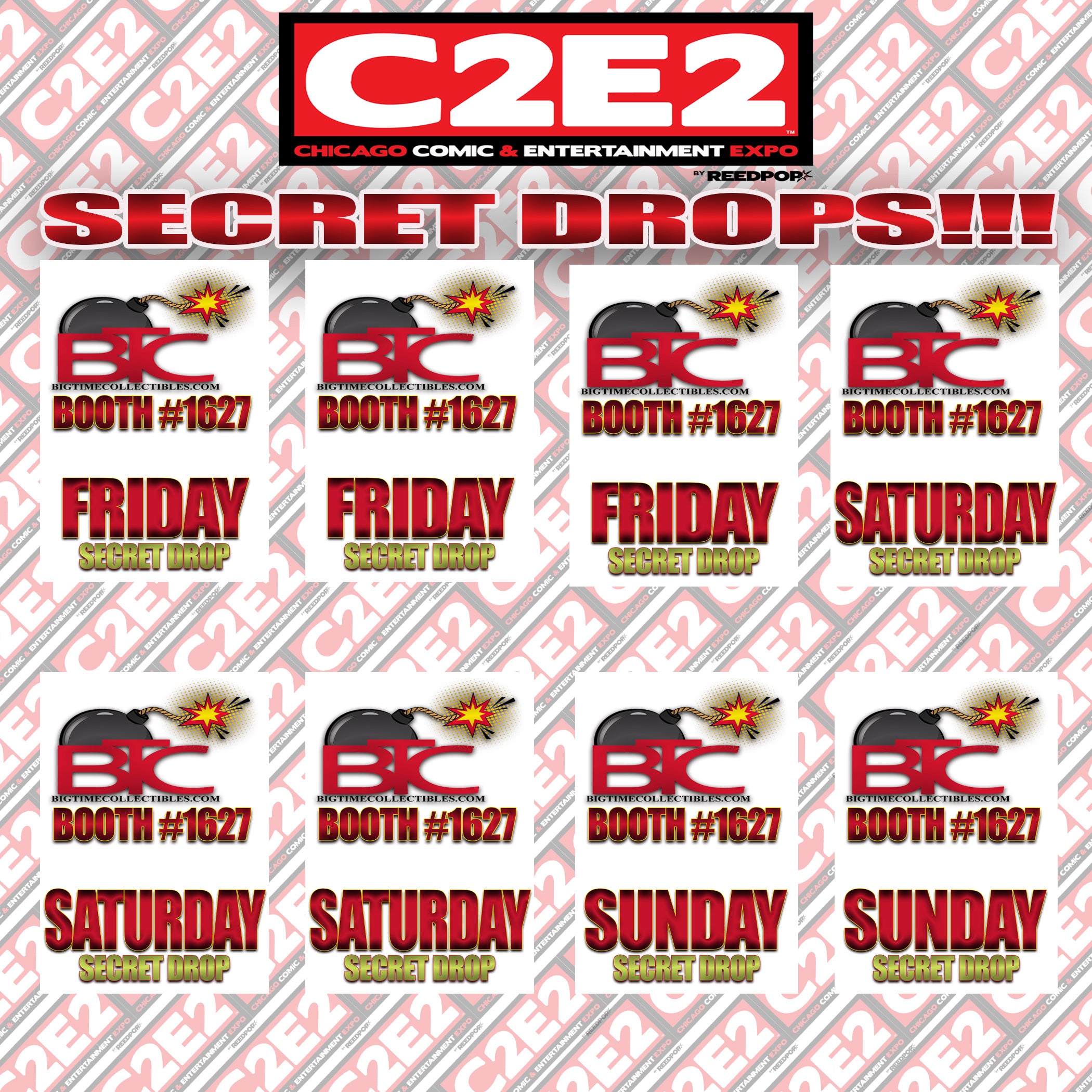 BTC C2E2 SECRET DROPS 8-PACK BUNDLE LIMITED TO ONLY 25 SETS AT THE WEBSITE