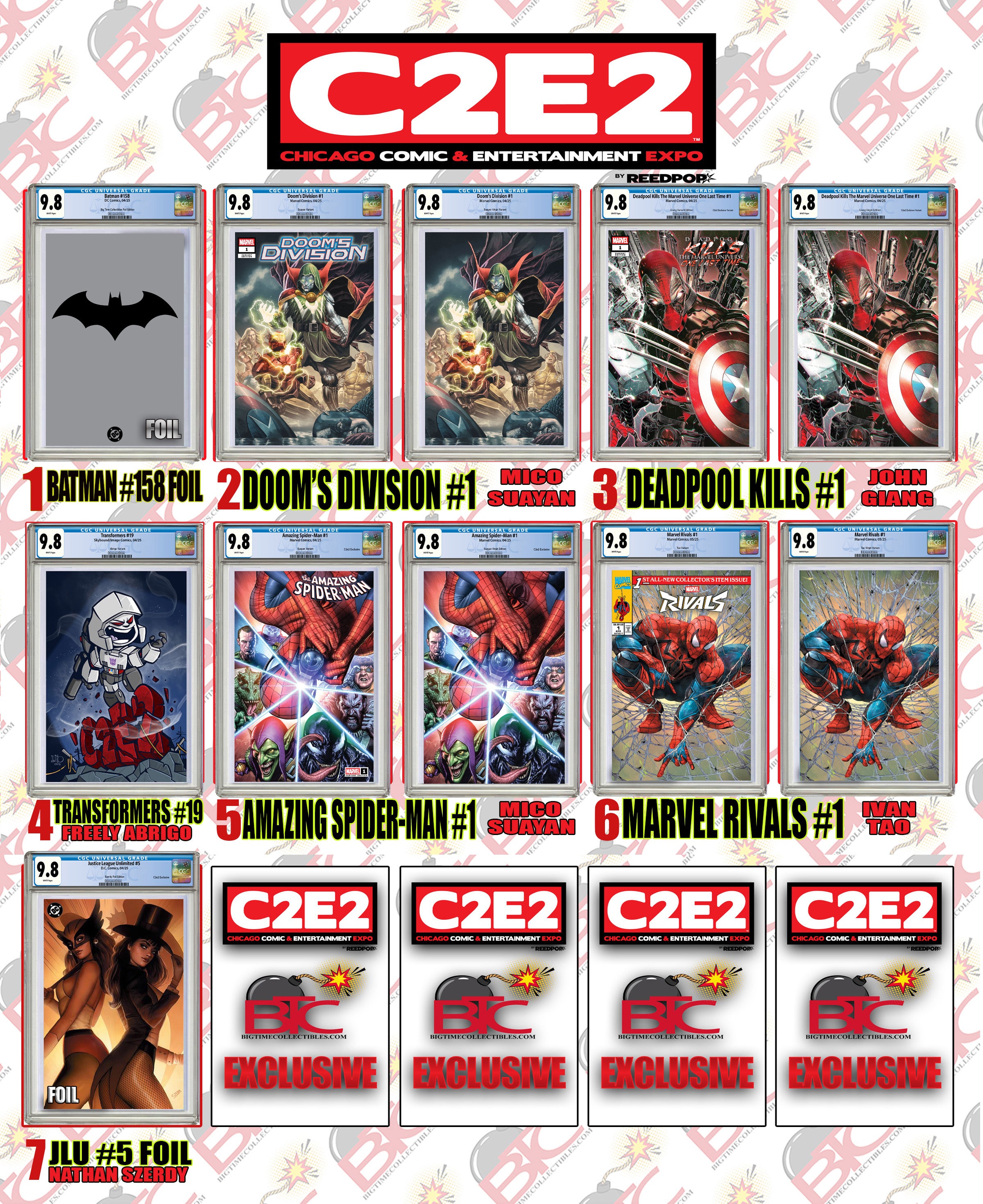 BTC C2E2 ULTIMATE 10-PACK BUNDLE. LIMITED TO 50 BUNDLES.