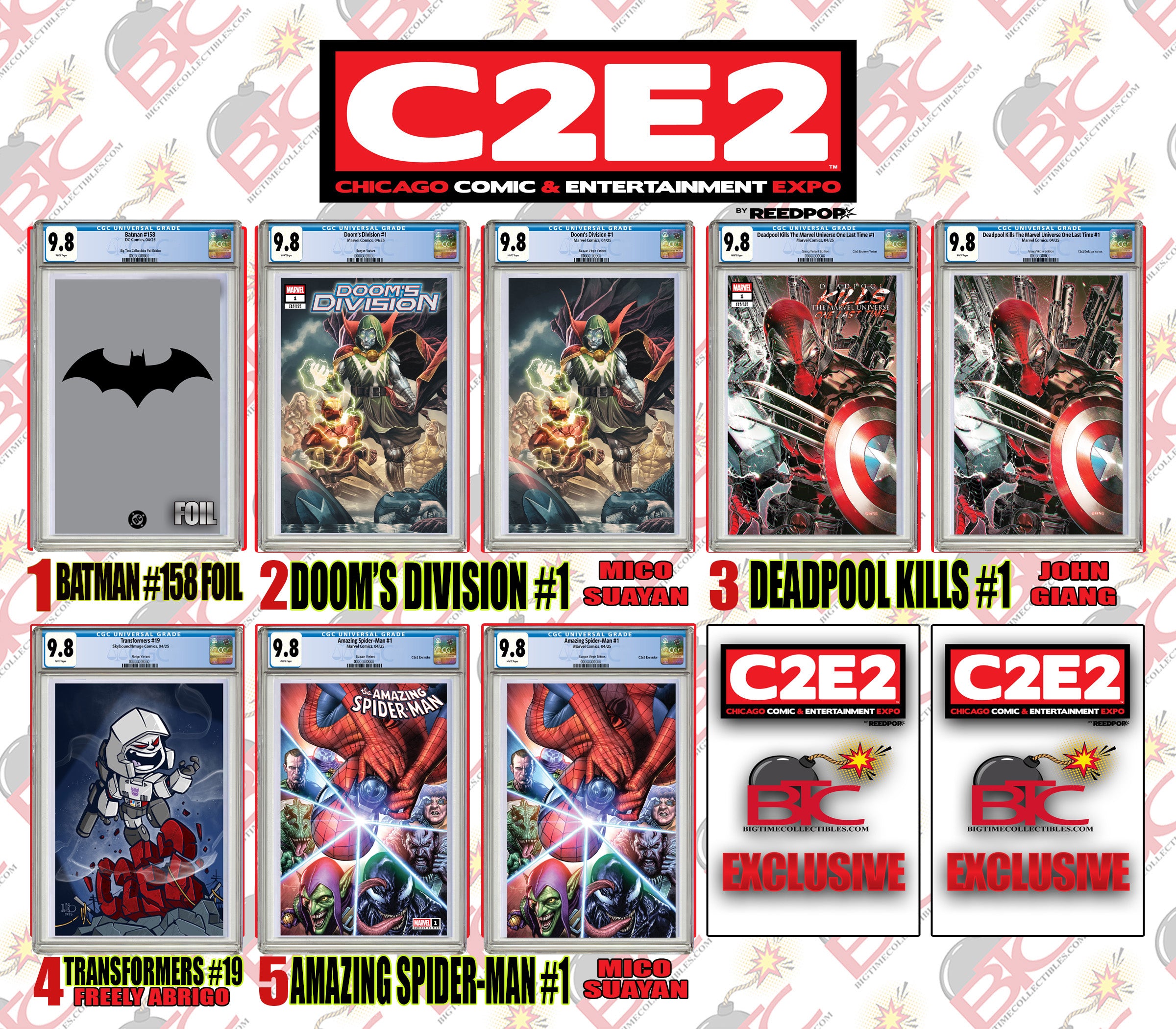 BTC C2E2 ULTIMATE 10-PACK BUNDLE. LIMITED TO 50 BUNDLES.