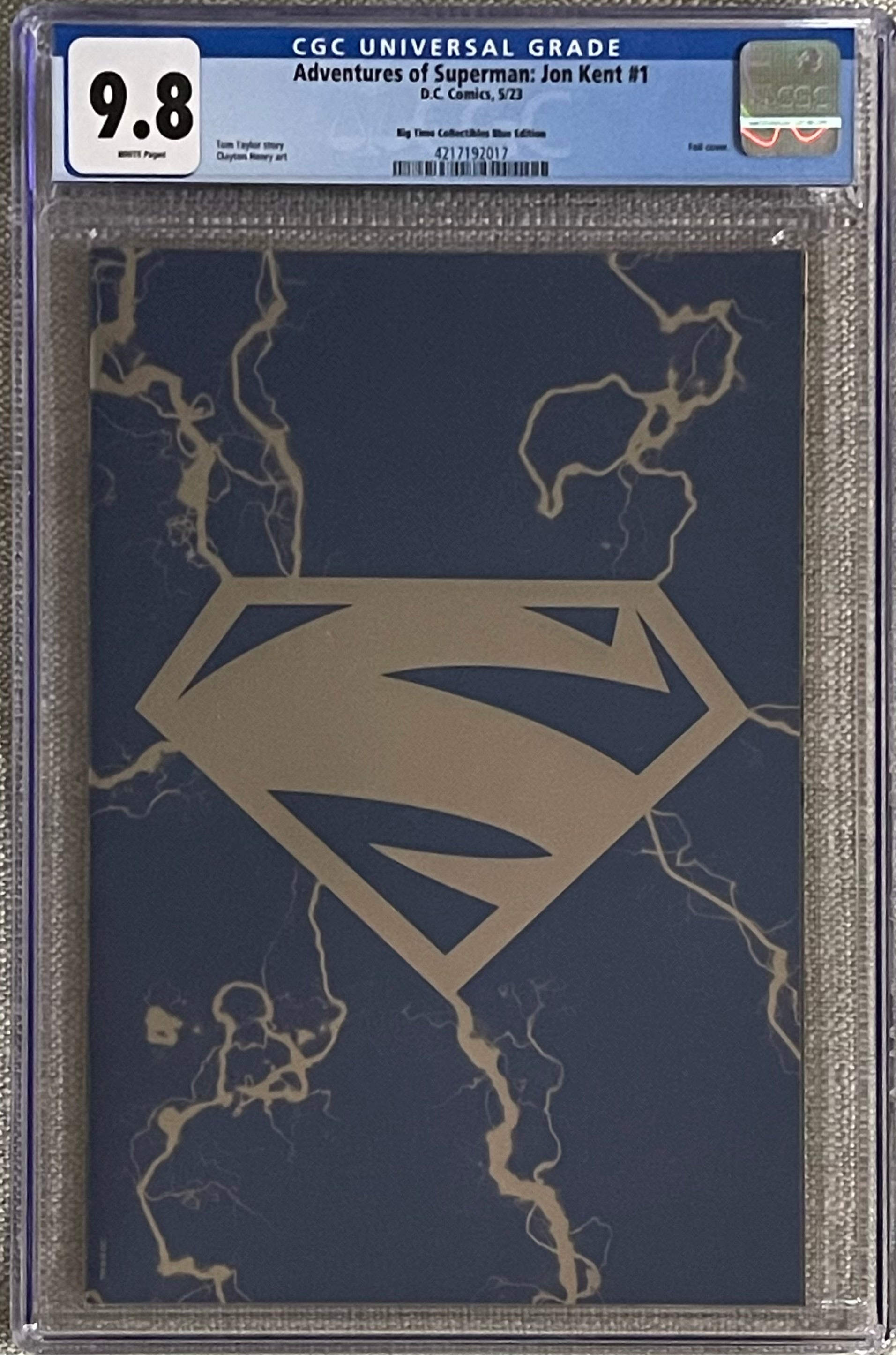 ADVENTURES OF SUPERMAN JON KENT #1 ELECTRIC BLUE FOIL EDITION CGC 9.8 (C112)