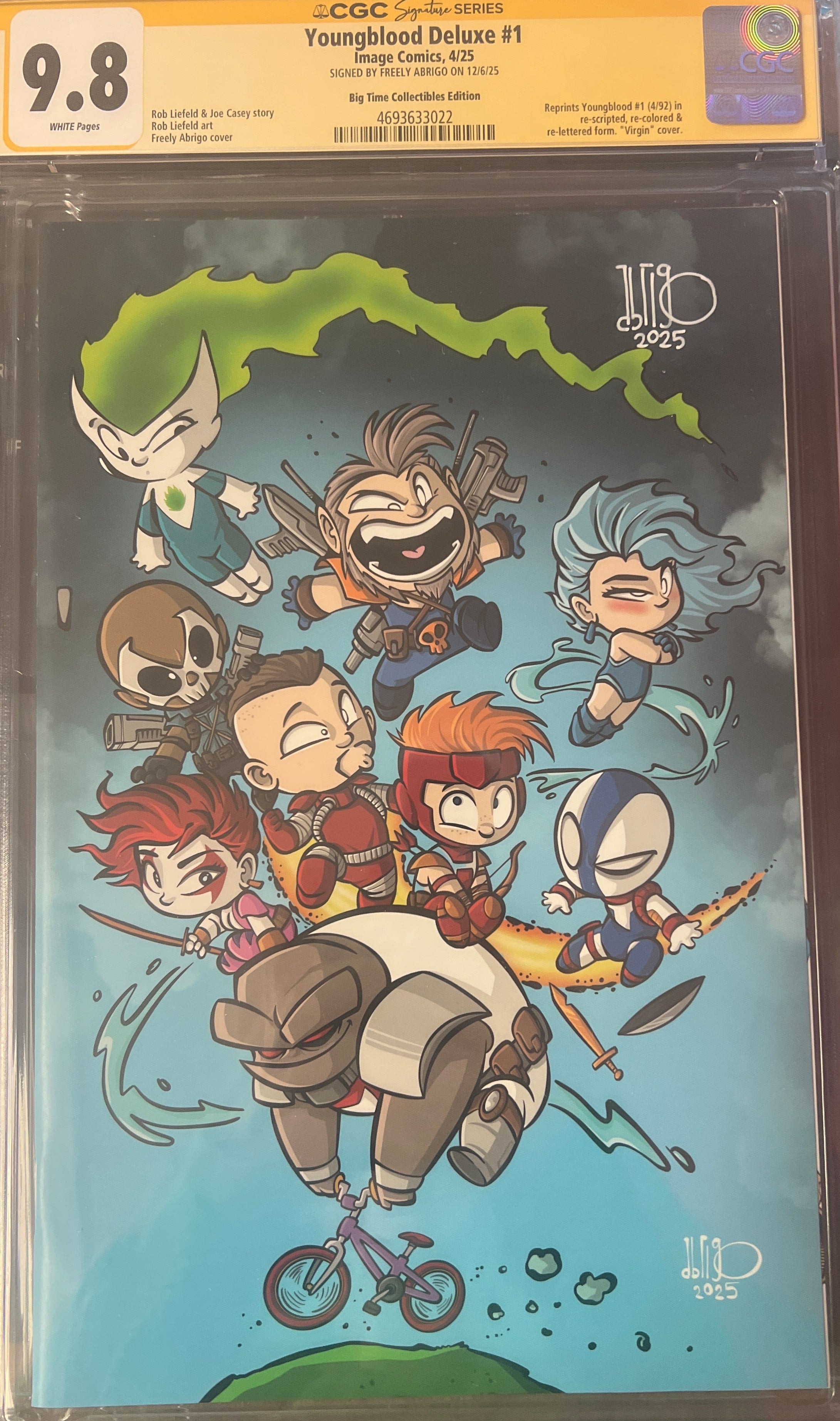 YOUNGBLOOD DELUXE #1 FREELY ABRIGO EXCLUSIVE VIRGIN VARIANT SIGNED BY FREELY ABRIGO CGC 9.8 (C87)