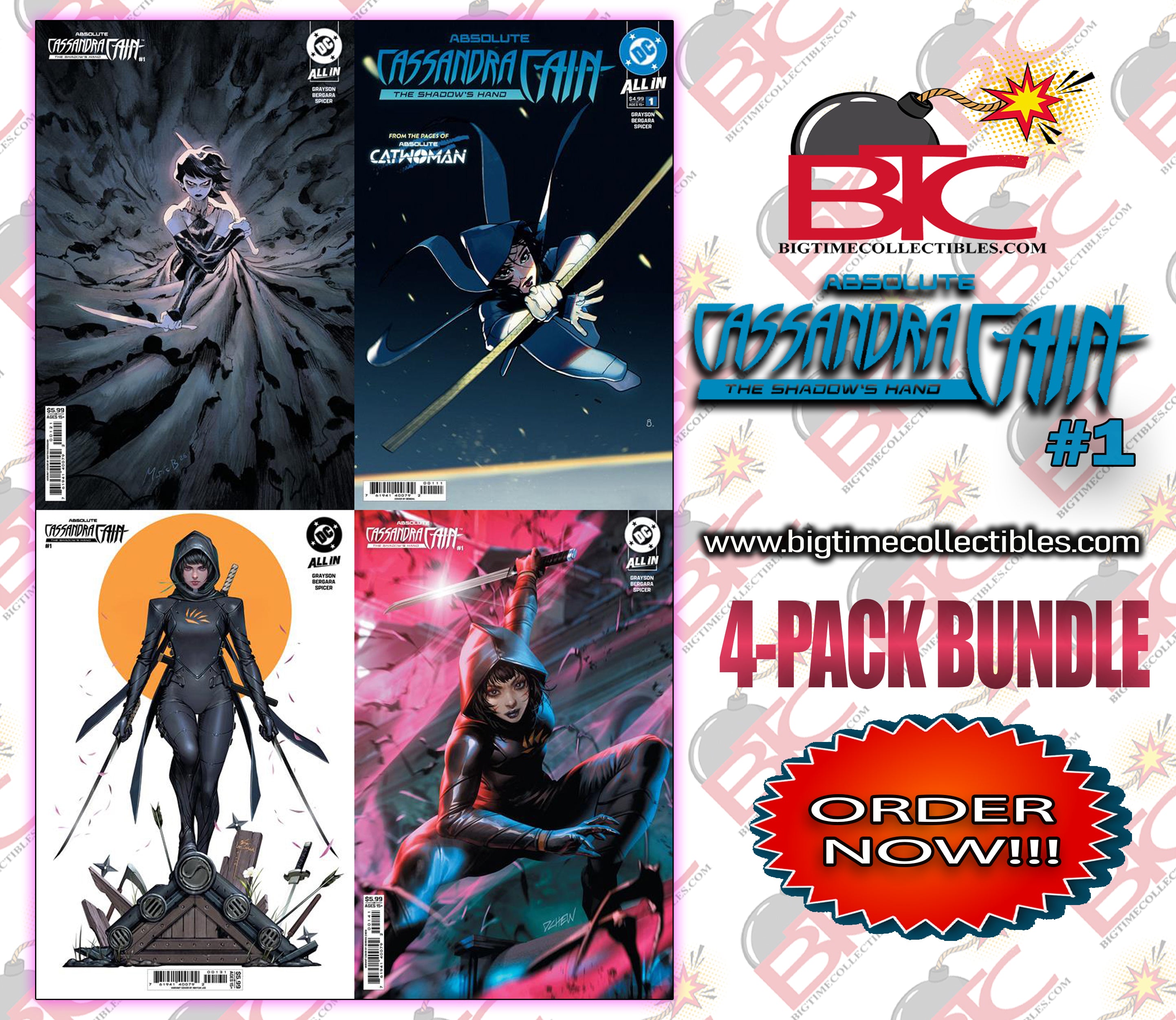 ABSOLUTE CASSANDRA CAIN THE SHADOWS HAND #1 4-PACK BUNDLE  [9/16/2026 ]