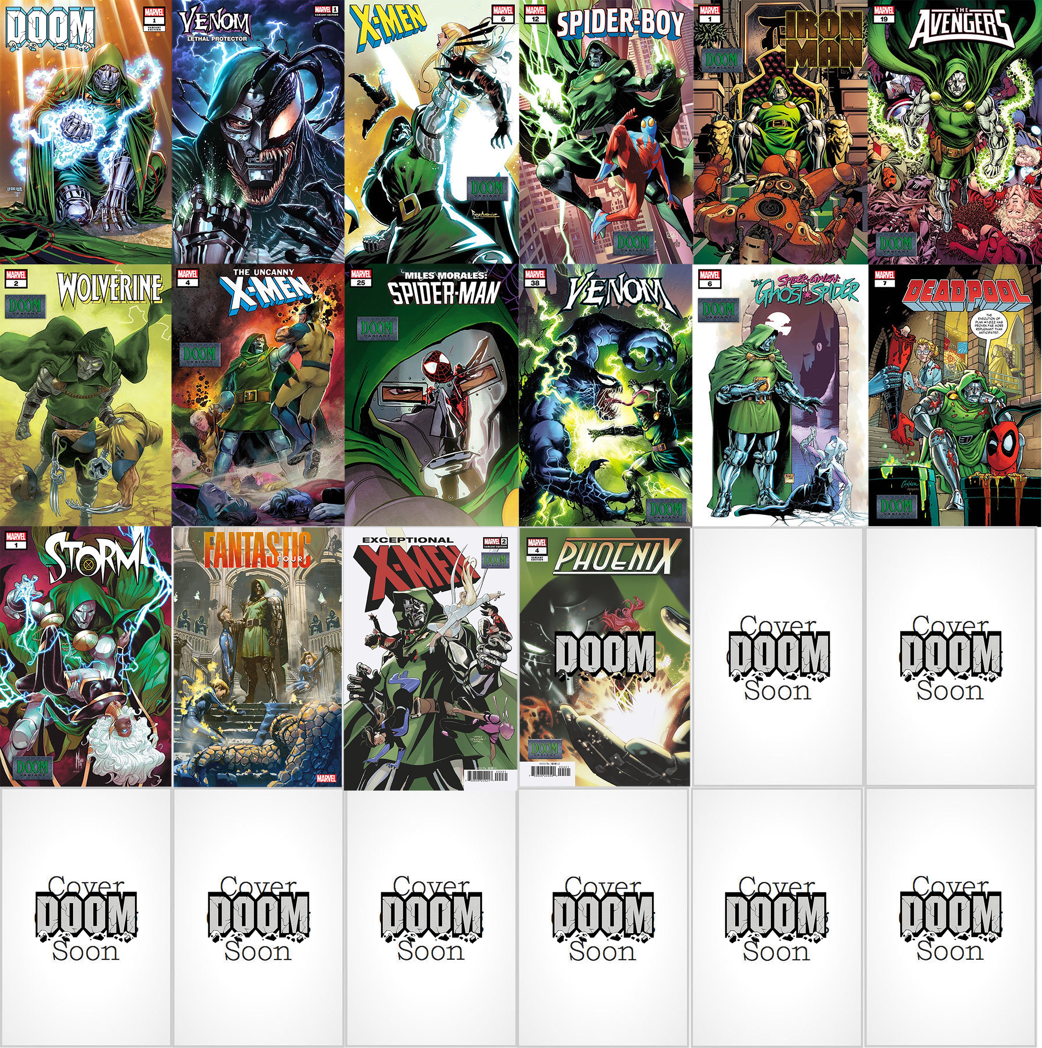 DOOM VARIANTS ULTIMATE BUNDLE DEAL W/DOOM EXCLUSIVE COVERS STOCK DATE 10-30-24