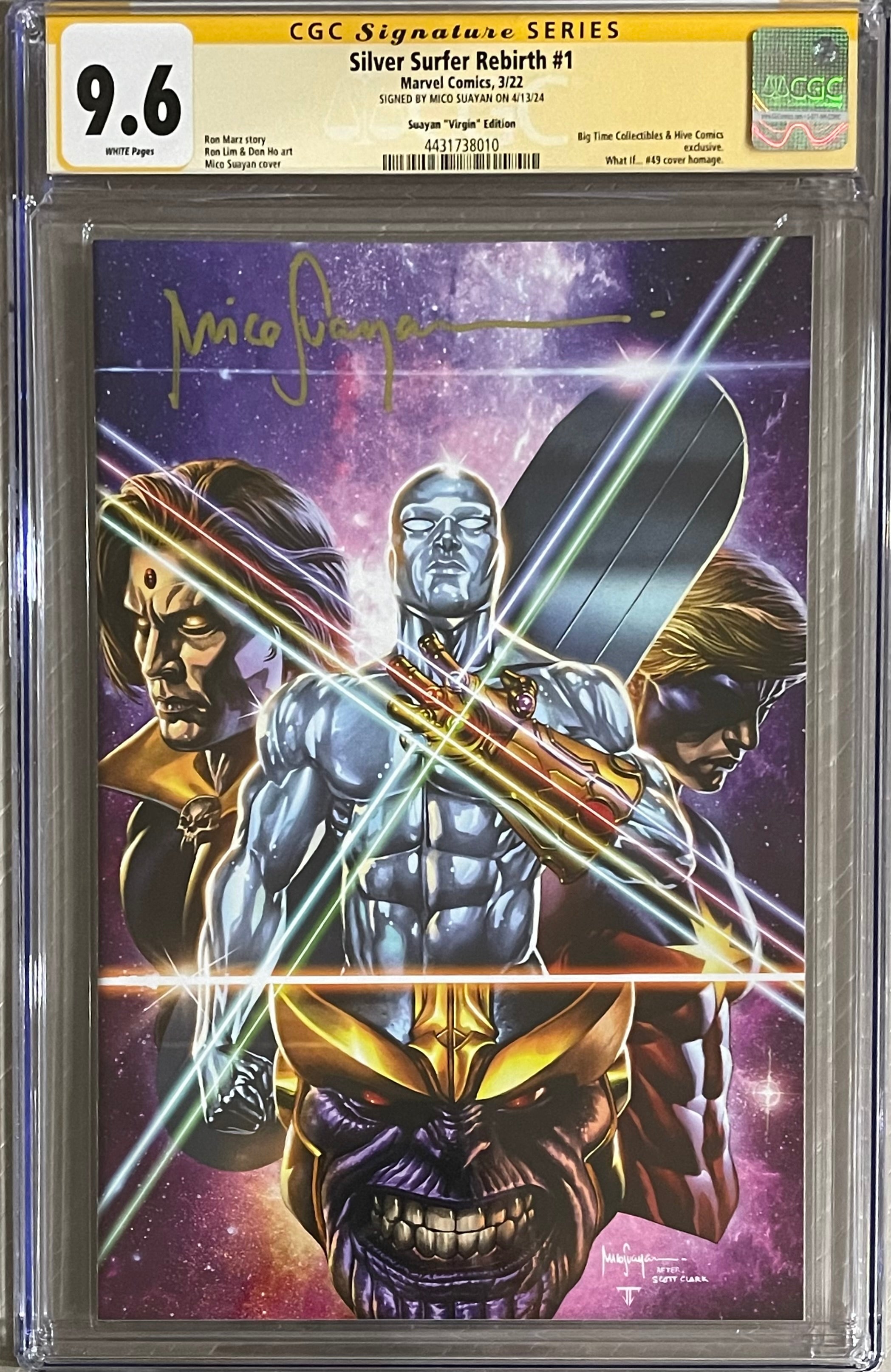 SILVER SURFER REBIRTH #1 EXCLUSIVE VIRGIN VARIANT SIGNED BY MICO SUAYAN CGC 9.6 (IN STOCK) C42