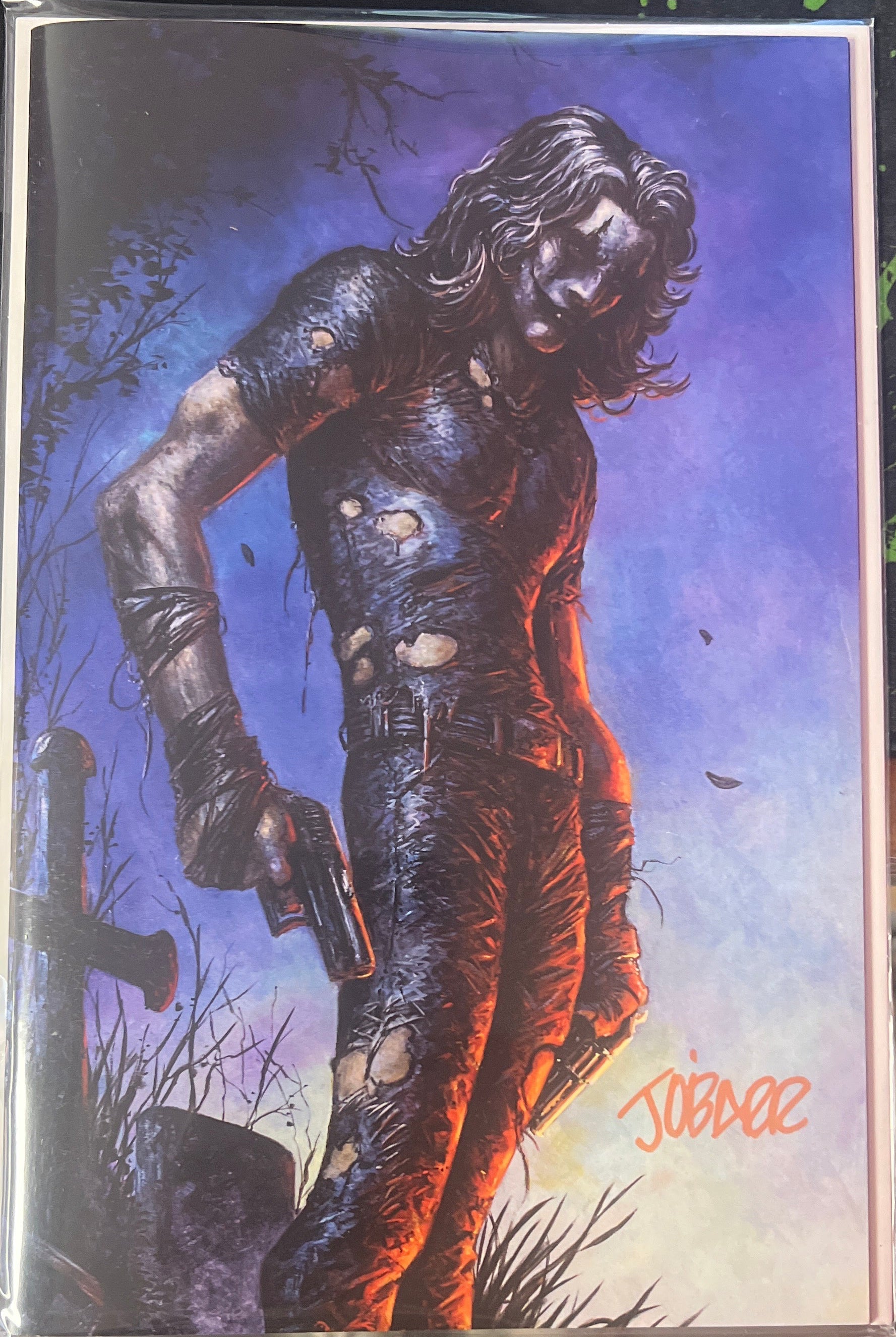 THE CROW HALLOWEEN EDITION NYCC JOHNNY DESJARDINS VIRGIN VARIANT SIGNED BY JAMES O'BARR (SS13)