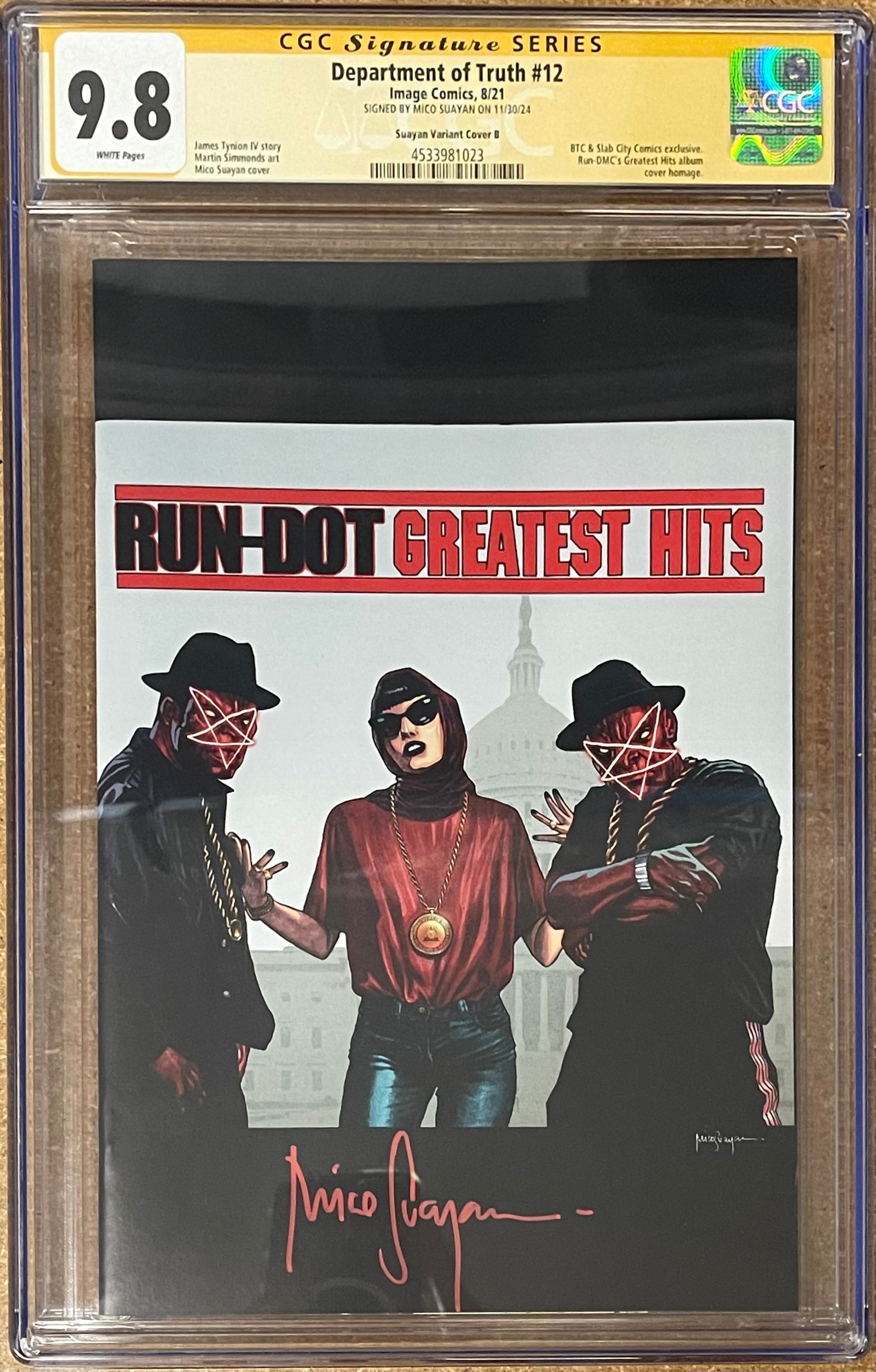 DEPARTMENT OF TRUTH #12 MICO SUAYAN "RUN-DOT" EXCLUSIVE VIRGIN VARIANT CGC 9.8 (IN STOCK) C66