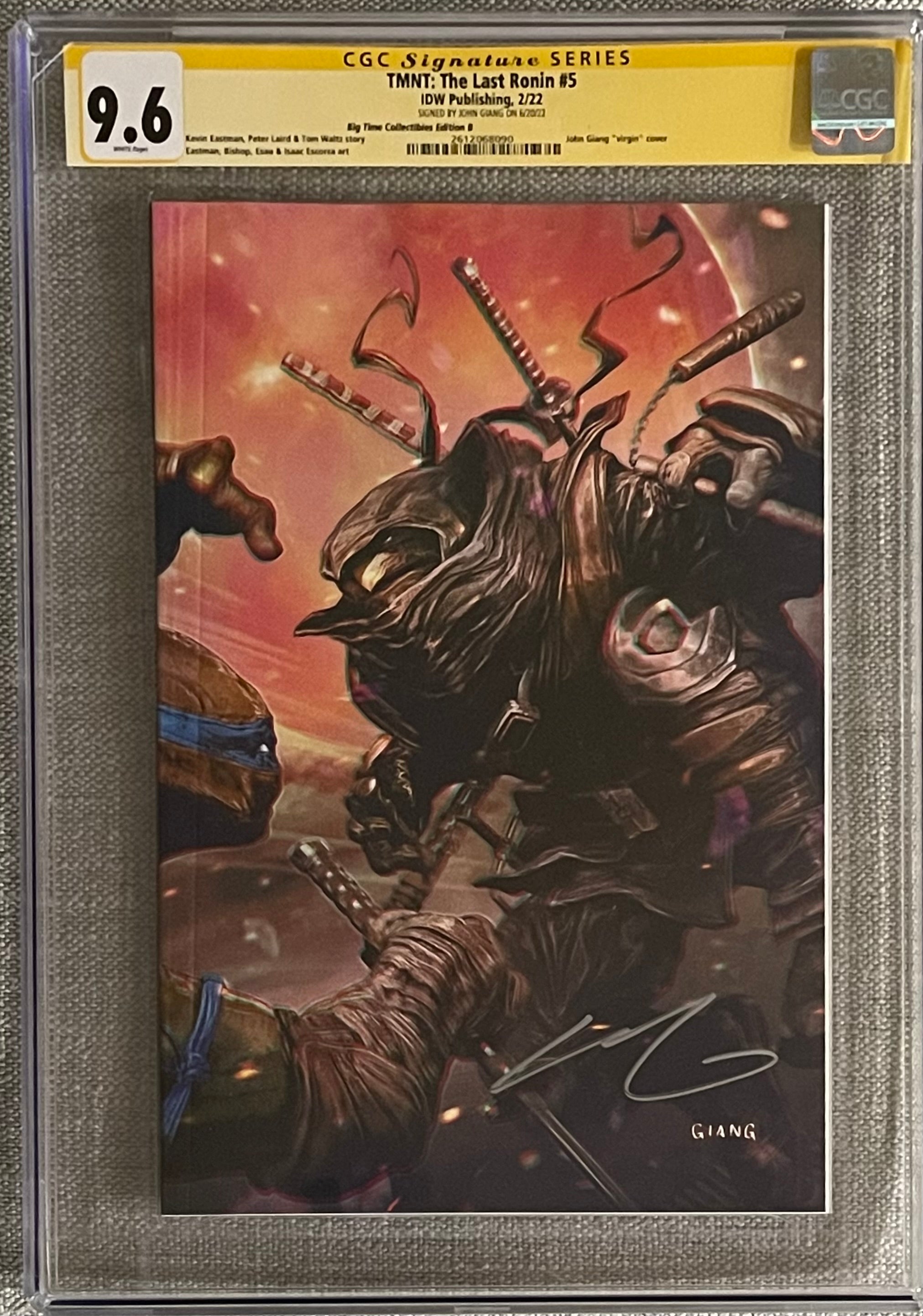 TMNT THE LAST RONIN #5 JOHN GIANG EXCLUSIVE WRAPAROUND VIRGIN VARIANT SIGNED BY JOHN GIANG CGC 9.6 (C113)