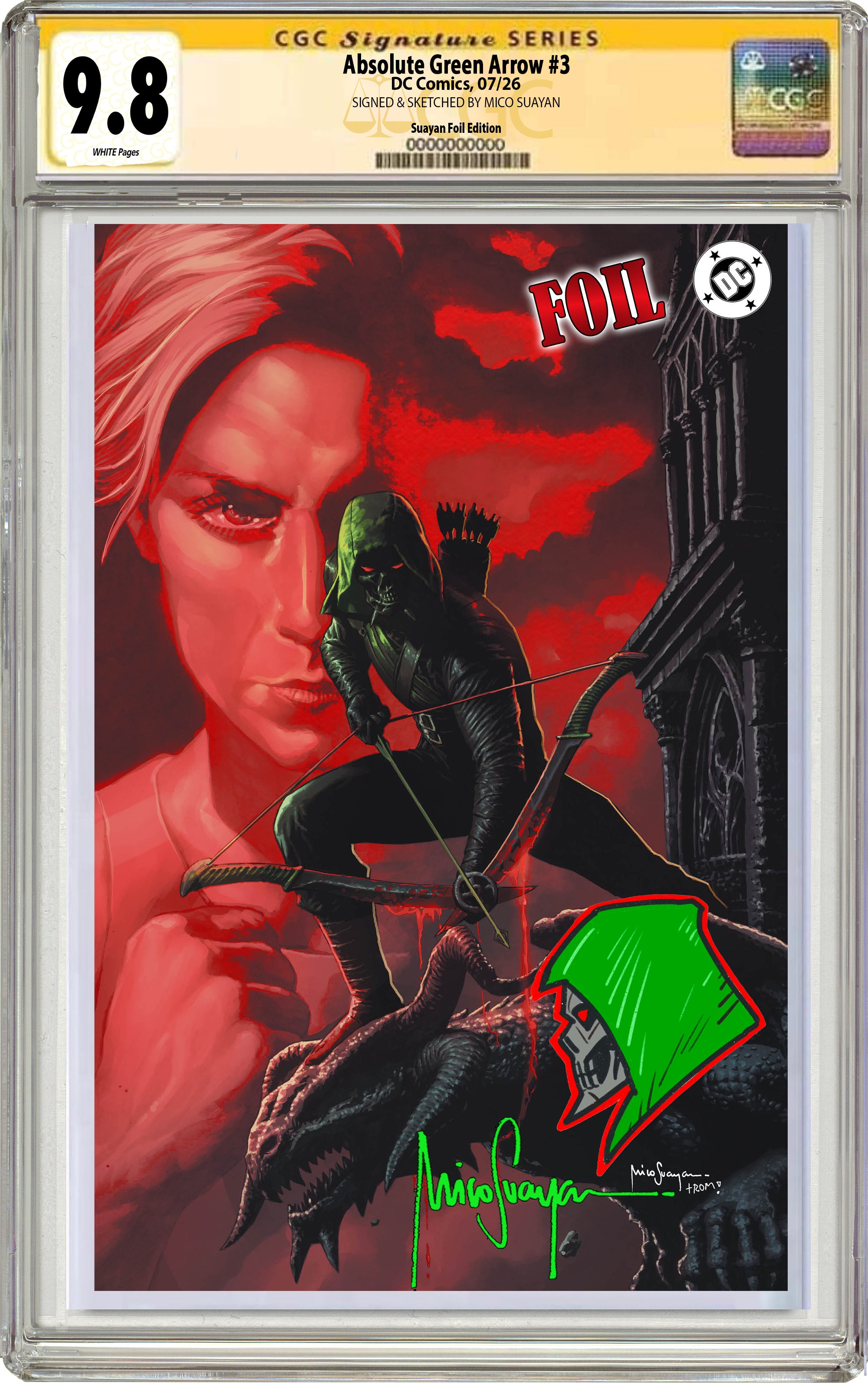 ABSOLUTE GREEN ARROW #3 MICO SUAYAN SDCC EXCLUSIVE VARIANT COVERS 07-15-26