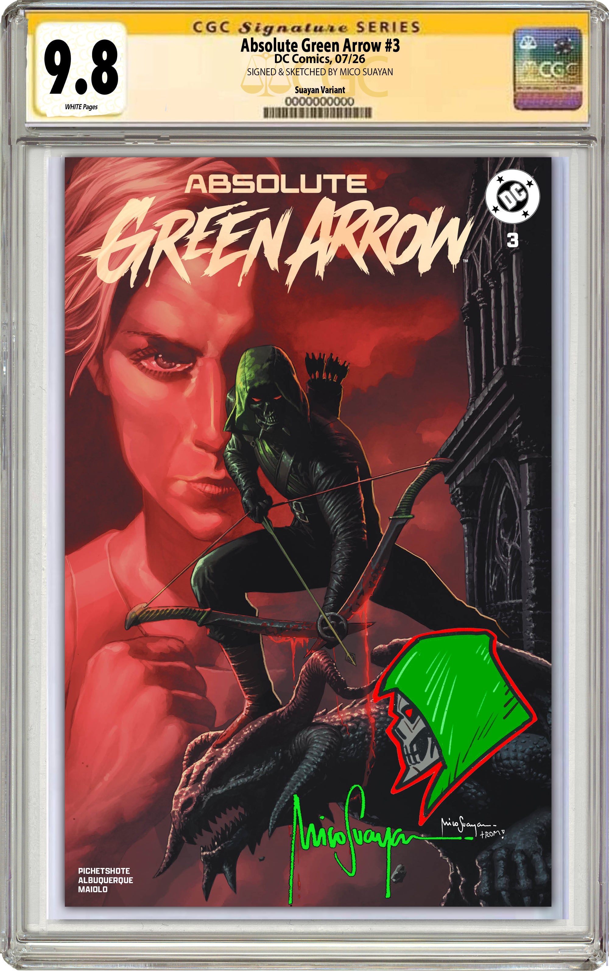 ABSOLUTE GREEN ARROW #3 MICO SUAYAN SDCC EXCLUSIVE VARIANT COVERS 07-15-26