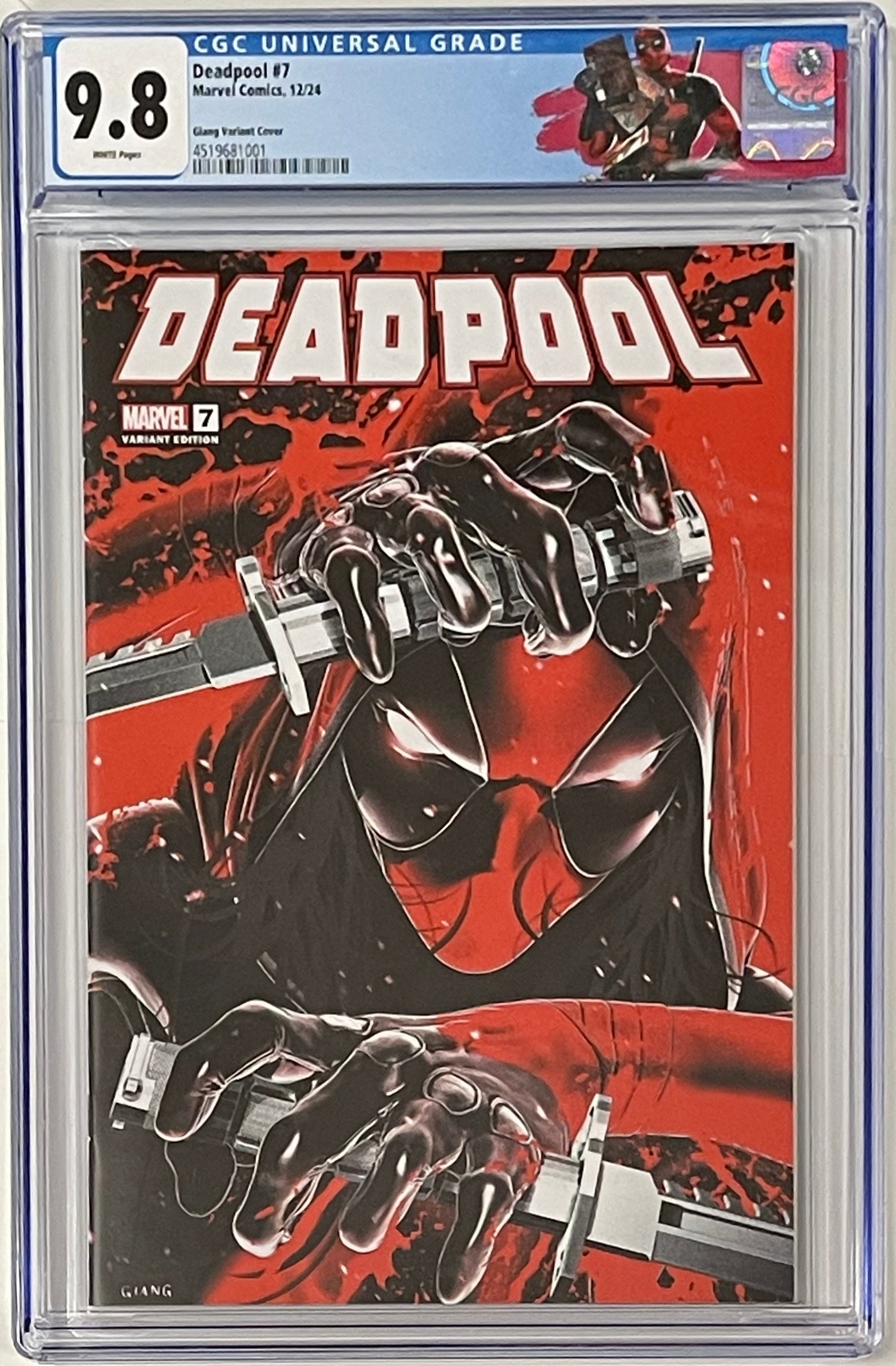 DEADPOOL #7 JOHN GIANG EXCLUSIVE W/DEADPOOL CUSTOM LABEL CGC 9.8 (C57)