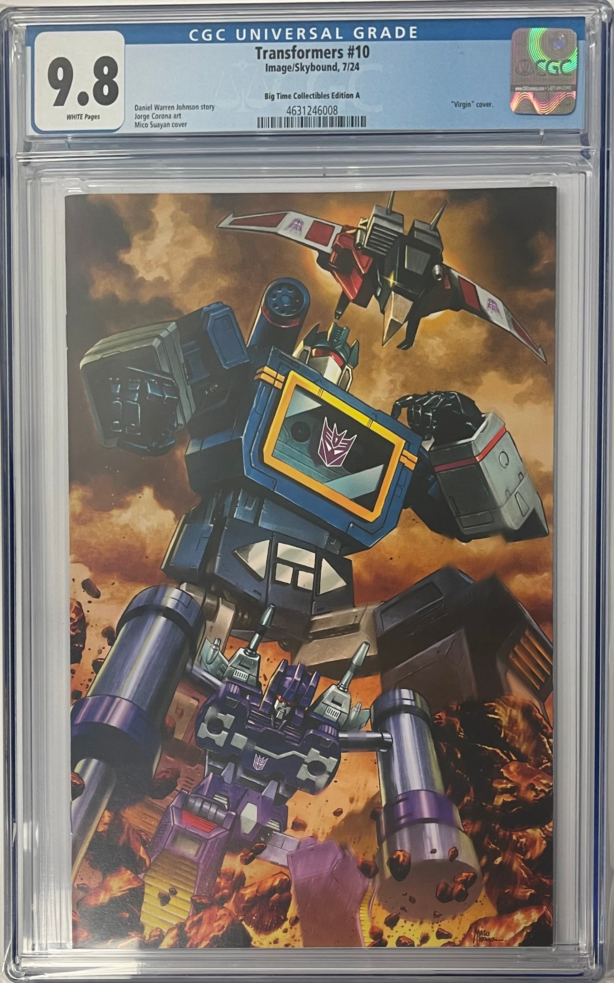 TRANSFORMERS #10 MICO SUAYAN EXCLUSIVE VARIANT CGC 9.8 (IN STOCK) C56