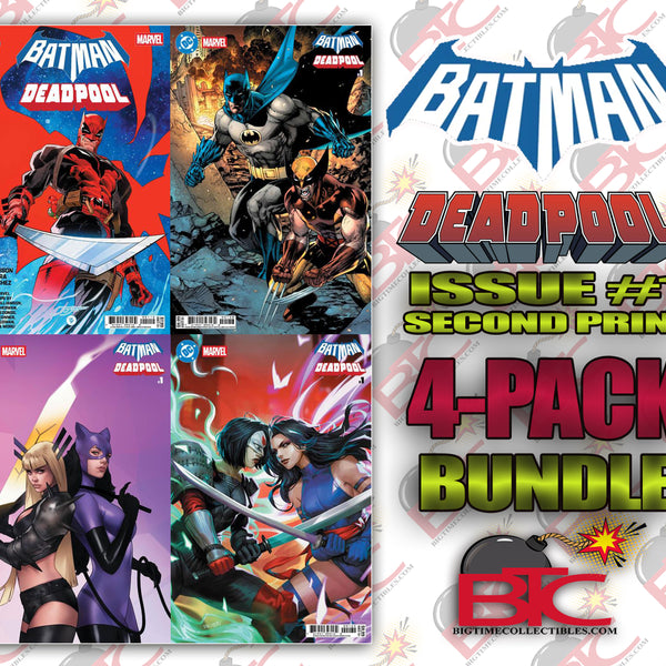 DC MARVEL BATMAN DEADPOOL #1 (ONE SHOT) Second Printing 4-PACK BUNDLE