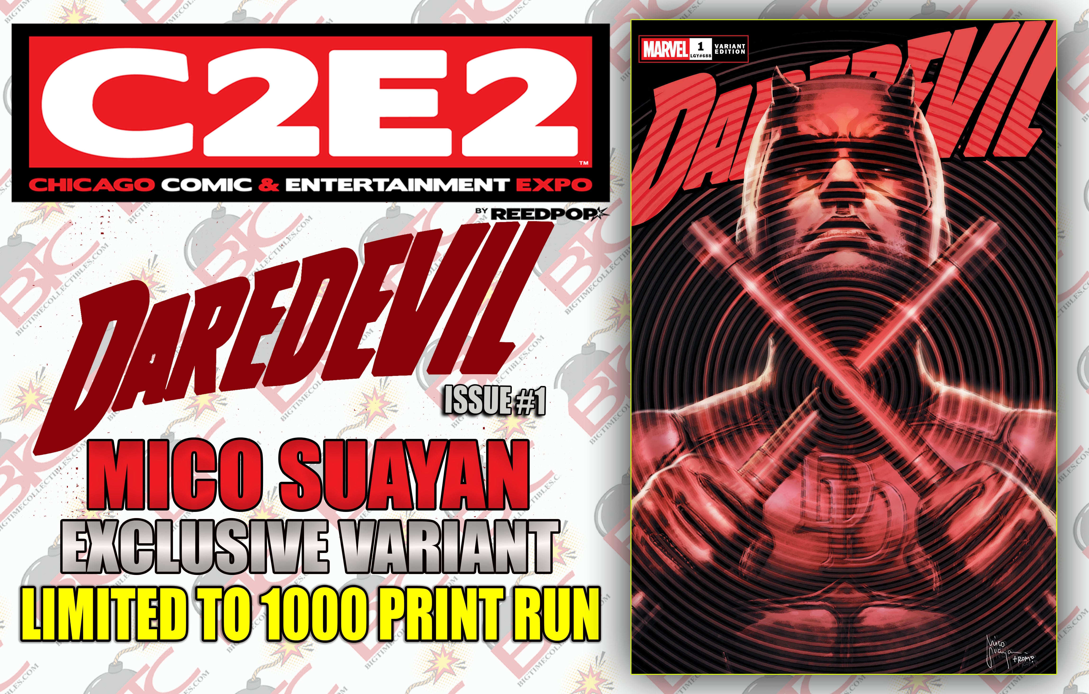 DAREDEVIL #1 MICO SUAYAN C2E2 EXCLUSIVE VARIANT COVERS [04-01-26]