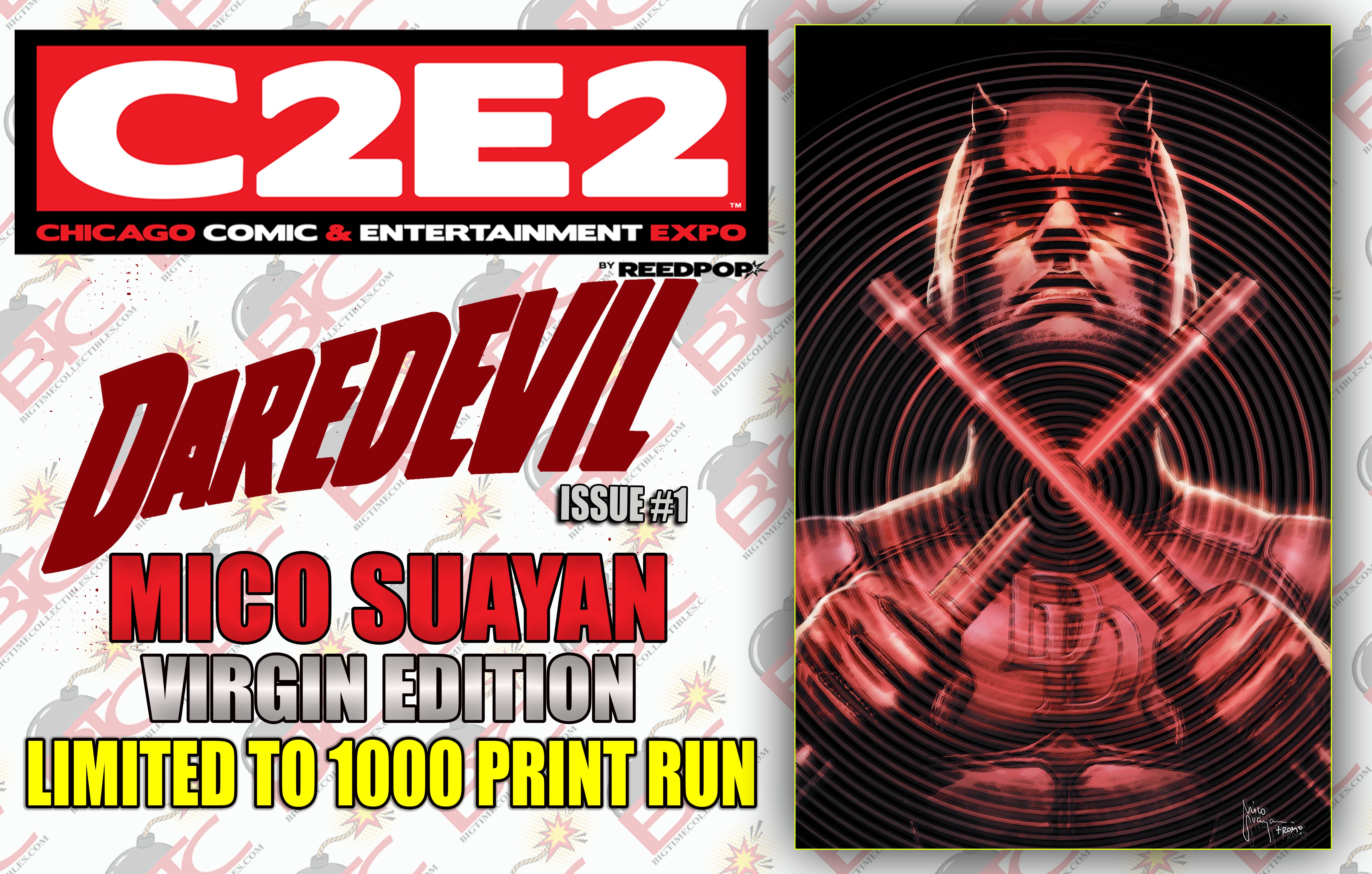 DAREDEVIL #1 MICO SUAYAN C2E2 EXCLUSIVE VARIANT COVERS [04-01-26]