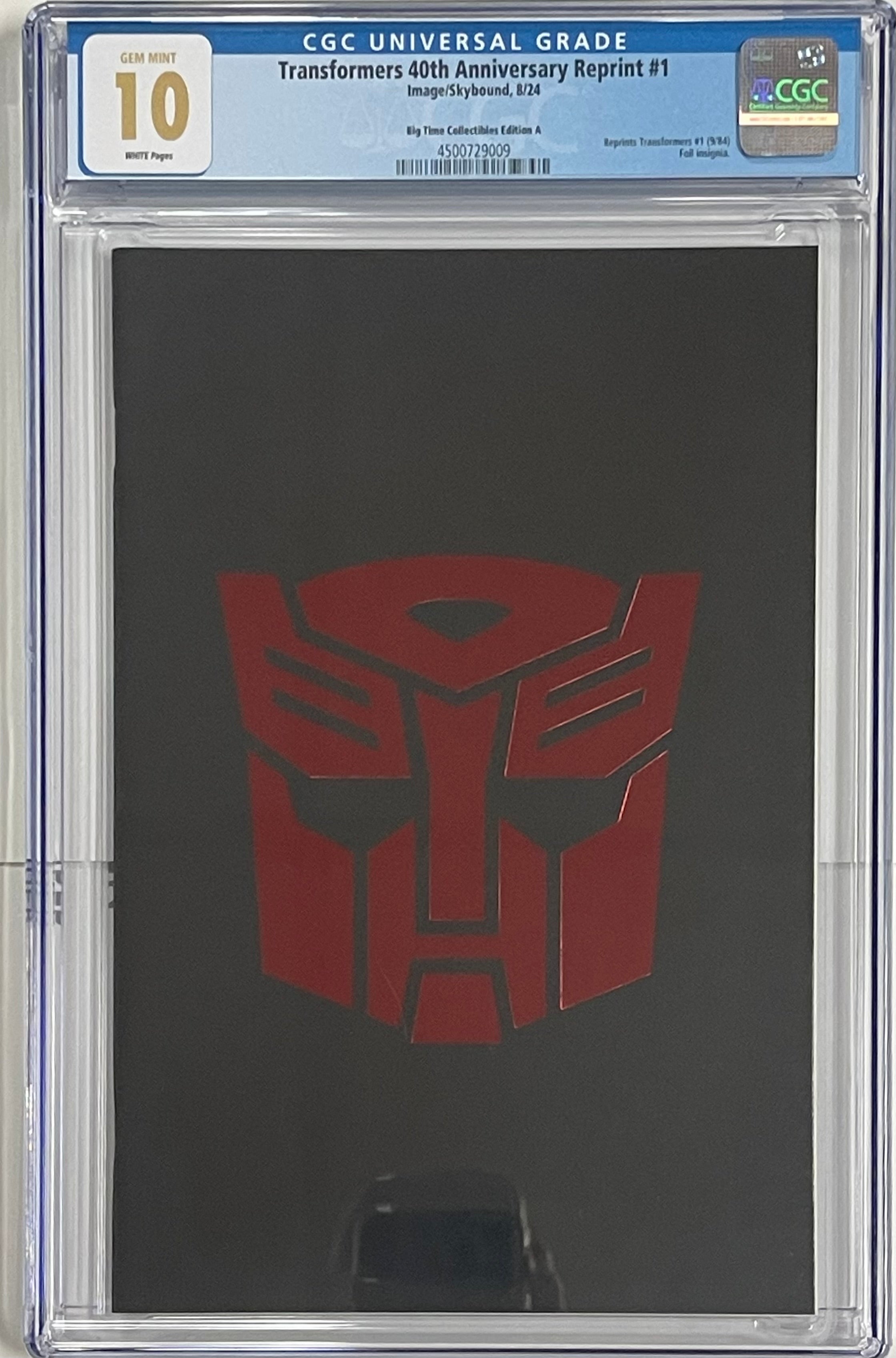 TRANSFORMERS #1 40TH ANNIVERSARY AUTOBOT LOGO FOIL CGC GEM MINT 10 (C102)