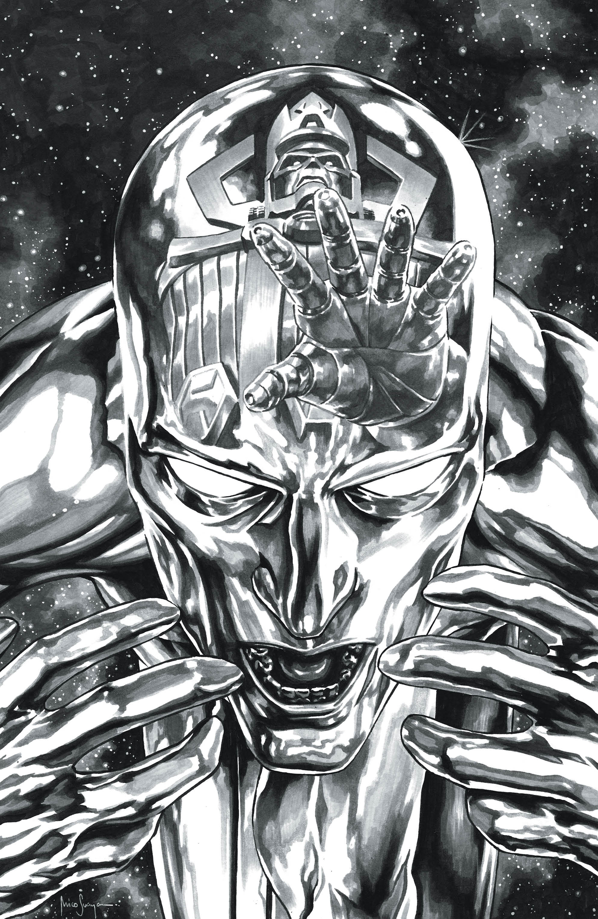 DEATH OF THE SILVER SURFER #1 MICO SUAYAN SDCC EXCLUSIVE VARIANT. LIMITED TO 500 COPIES W/COA