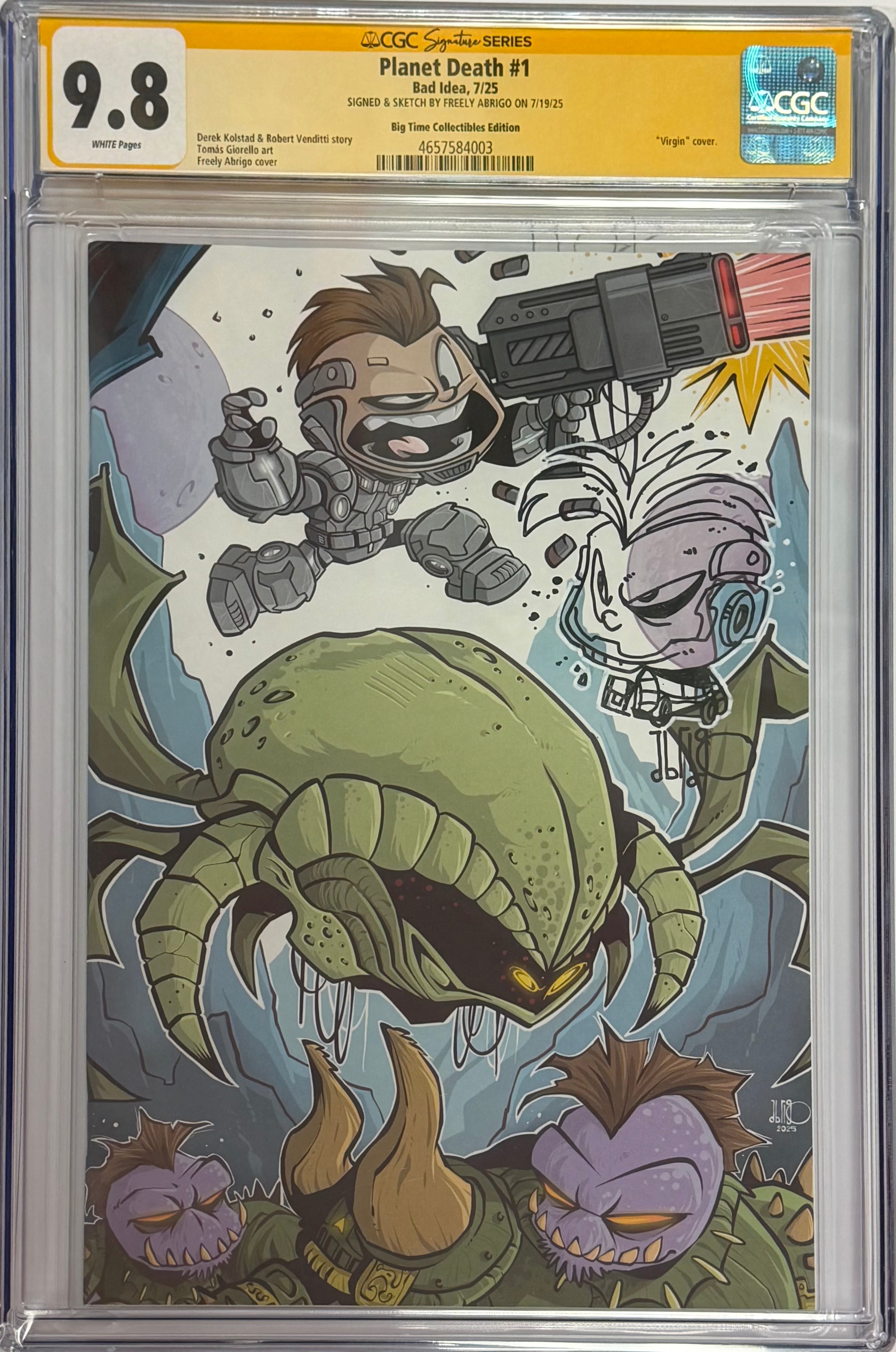 PLANET DEATH #1 FREELY ABRIGO EXCLUSIVE EDITION SIGNED & REMARQUED BY FREELY ABRIGO CGC 9.8 (IN STOCK) C66