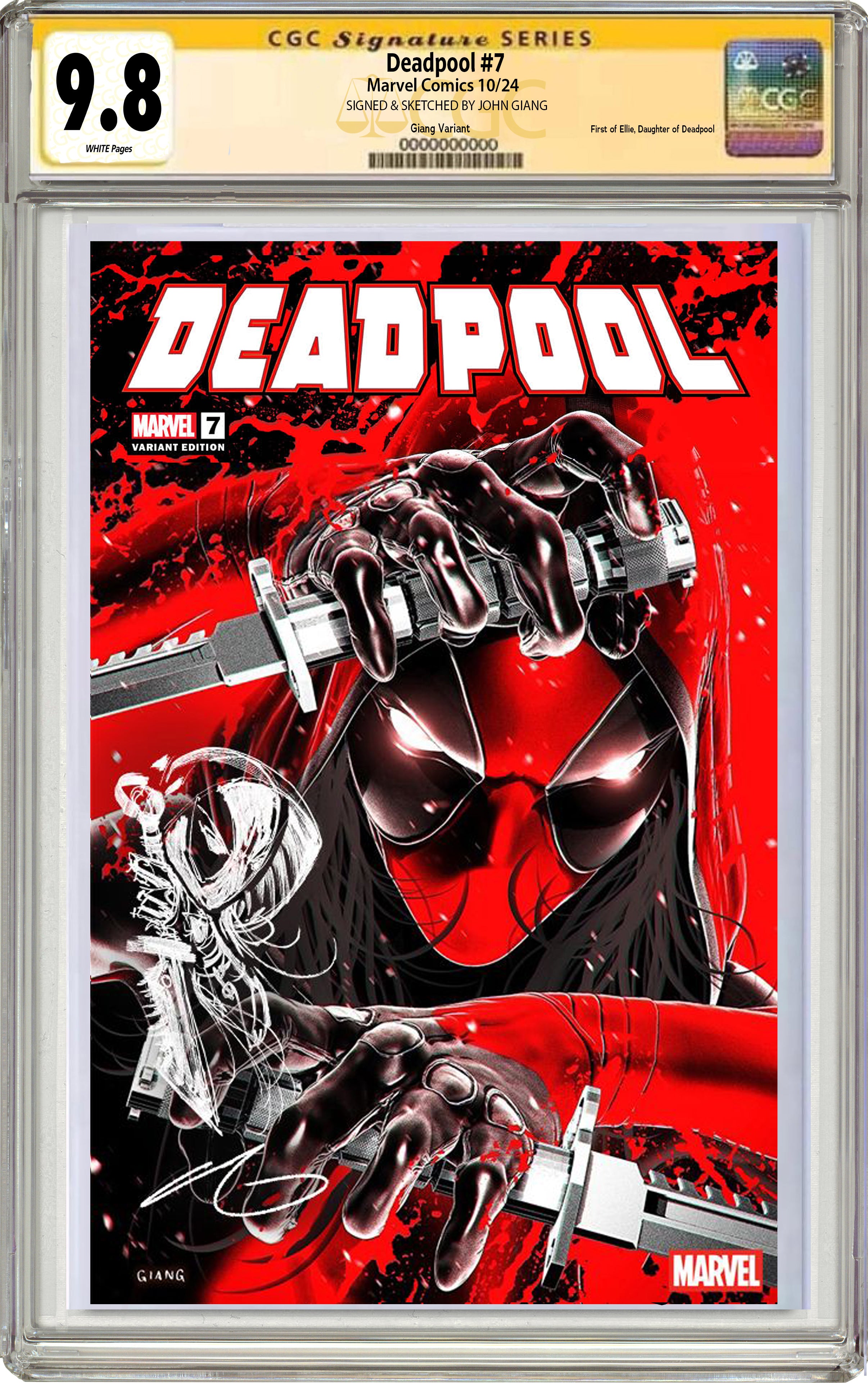 DEADPOOL #7 JOHN GIANG NEGATIVE BLEED EXCLUSIVE VARIANT (FEATURING ELLIE, DAUGHTER OF DEADPOOL)