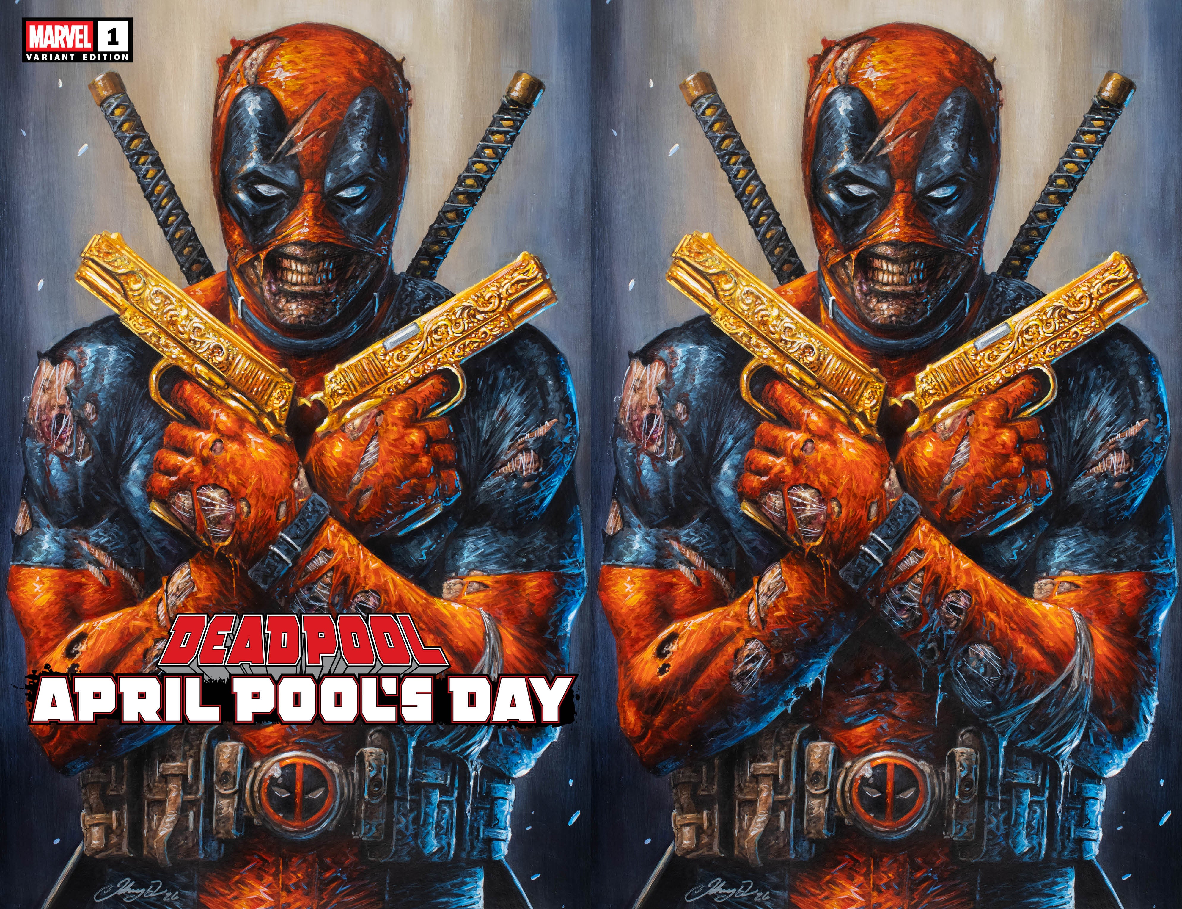 dead pool DEADPOOL APRIL POOL'S DAY #1 JOHNNY DESJARDINS EXCLUSIVE VARIANT COVER