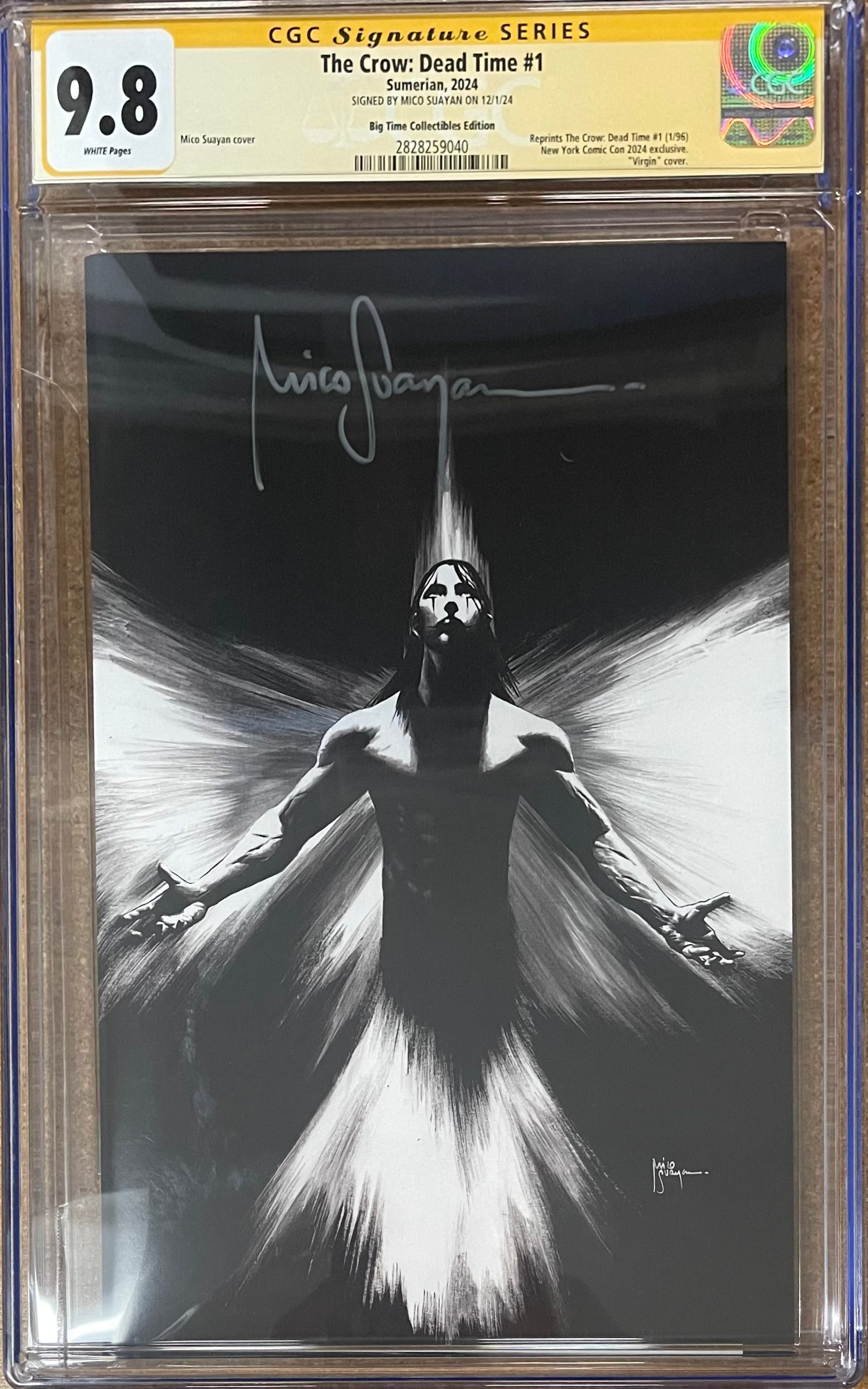 CROW DEAD TIME #1 MICO SUAYAN NYCC EXCLUSIVE VIRGIN EDITION SIGNED BY MICO SUAYAN CGC 9.8 (IN STOCK) C61