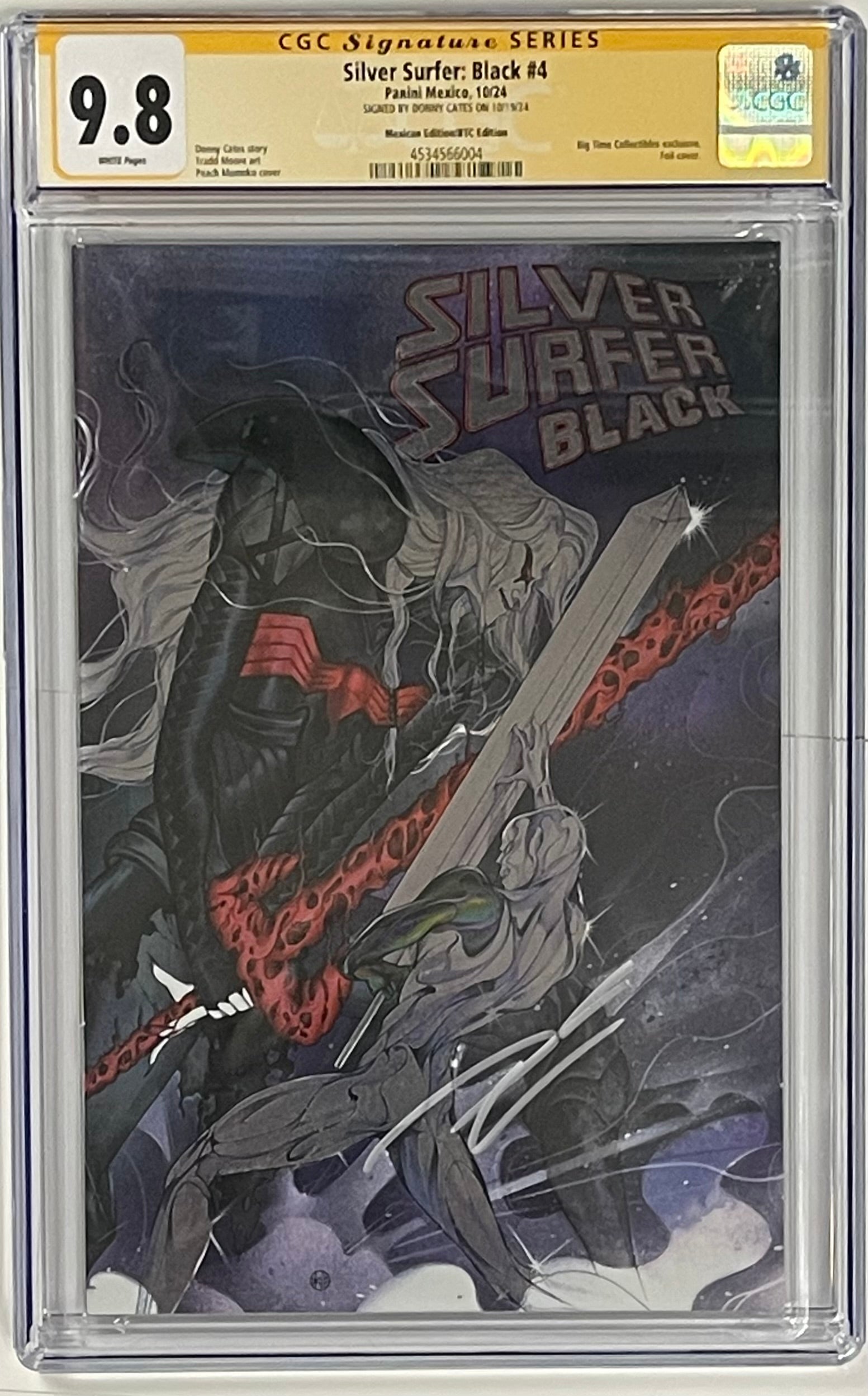 SILVER SURFER BLACK #4 PEACH MOMOKO FOIL EDITION SIGNED BY DONNIE CATES CGC 9.8  (C79)