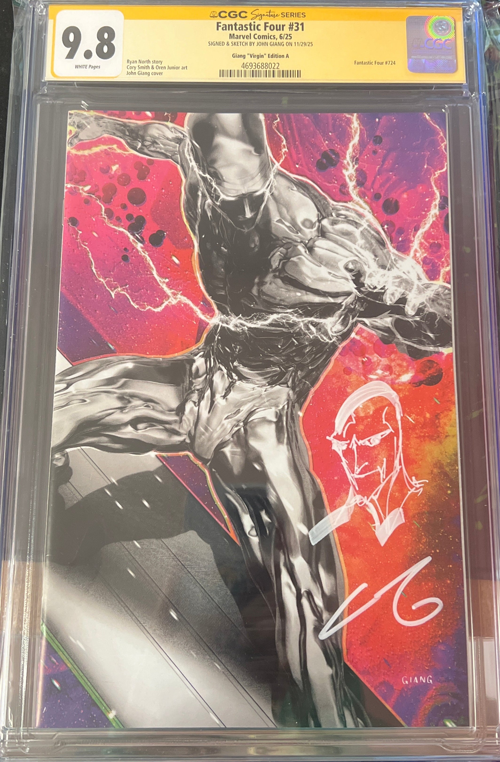 FANTASTIC FOUR #31 JOHN GIANG FANEXPO DALLAS EXCLUSIVE VIRGIN VARIANT SIGNED AND REMARQUED BY JOHN GIANG CGC 9.8 (C84)