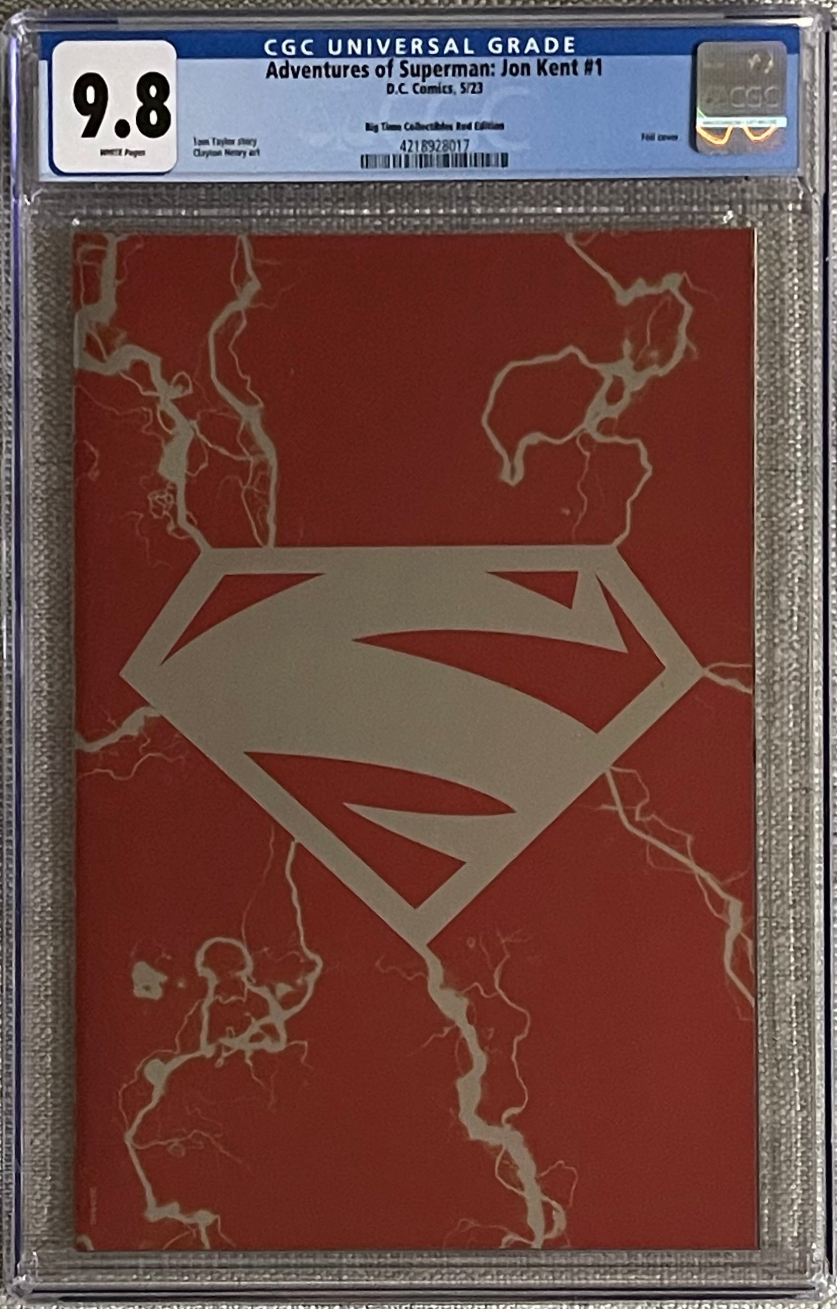 ADVENTURES OF SUPERMAN JON KENT #1 ELECTRIC RED FOIL EDITION CGC 9.8 (C112)