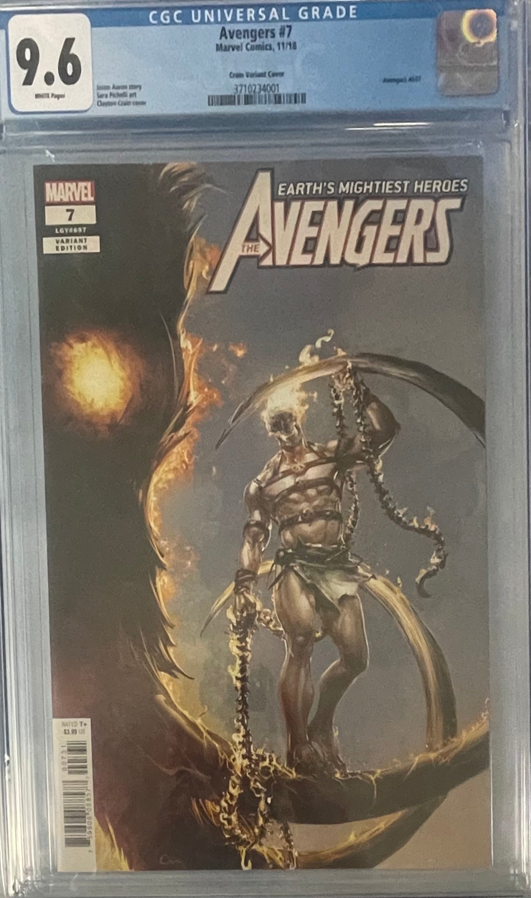 AVENGERS #7 CLAYTON CRAIN 1:50 VARIANT CGC 9.6 (IN STOCK) C47