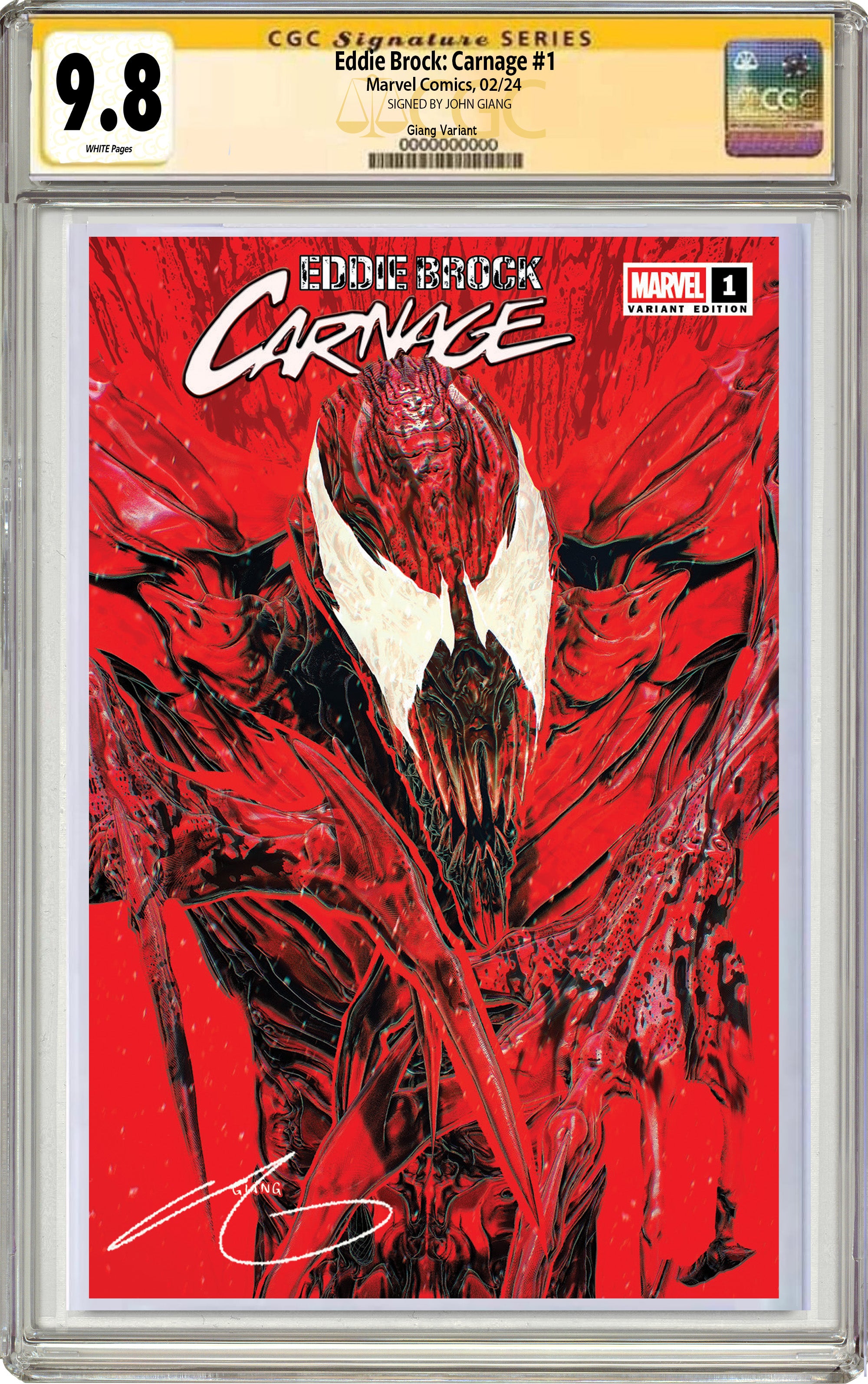 EDDIE BROCK: CARNAGE #1 JOHN GIANG NEGATIVE BLEED MEGACON EXCLUSIVE OP