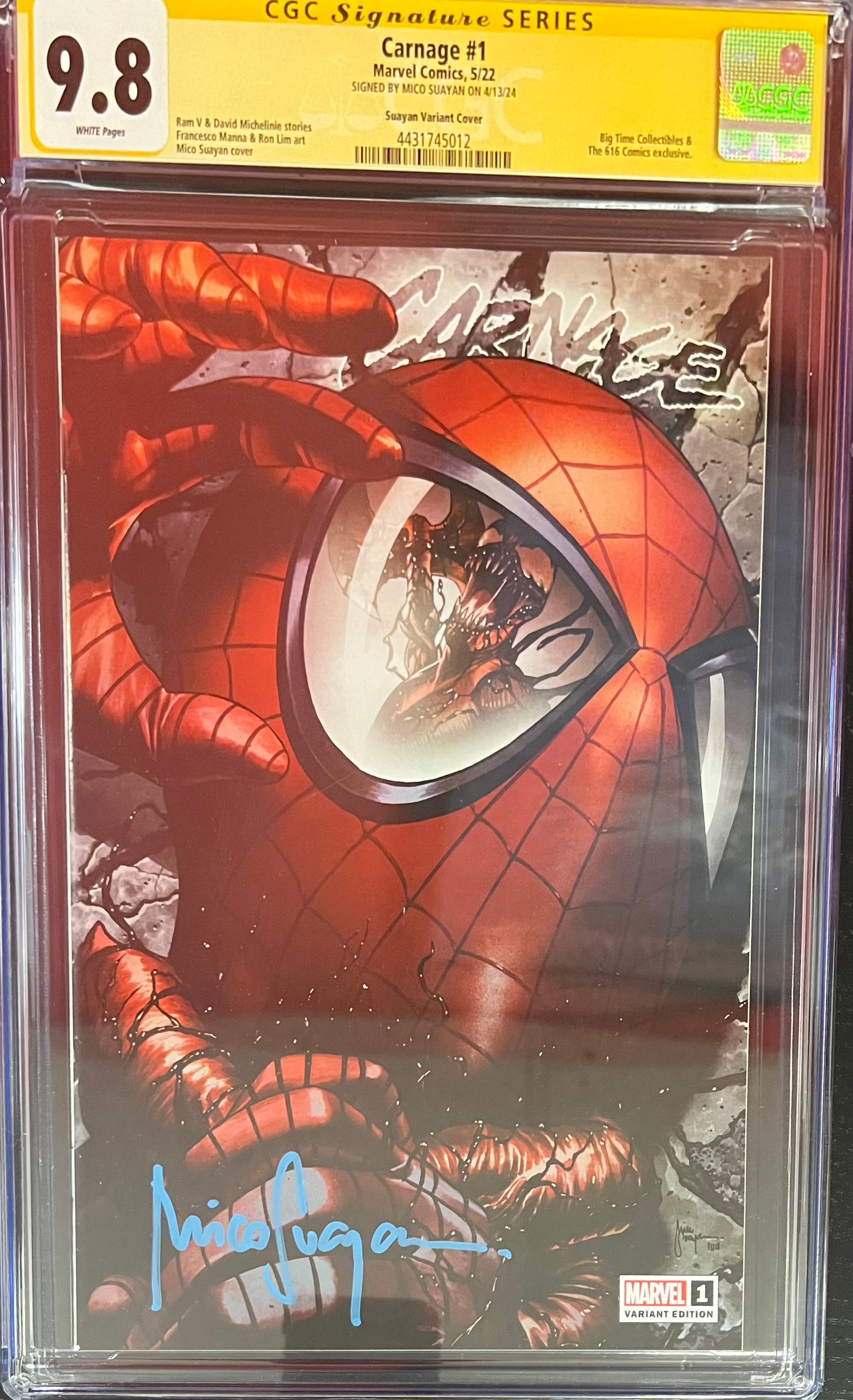 CARNAGE 1 MICO SUAYAN EXCLUSIVE CGC & SIGNATURE OPTIONS