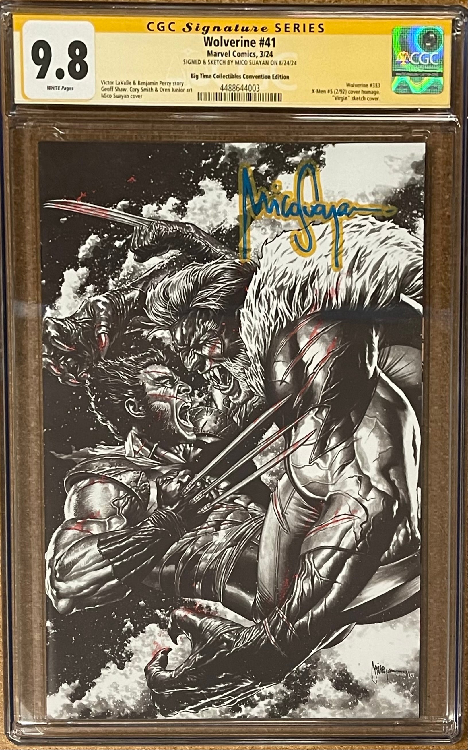 WOLVERINE #41 MICO SUAYAN COLOR SPLASH EDITION HIGHLIGHTED SIGNATURE BY MICO SUAYAN CGC 9.8 (IN STOCK) C60