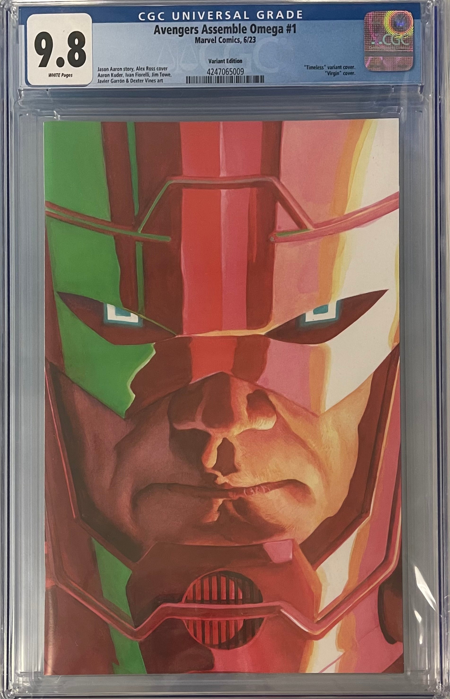 AVENGERS ASSEMBLE OMEGA #1 ROSS TIMELESS GALACTUS VIRGIN VARIANT CGC 9.8 (IN STOCK) C53