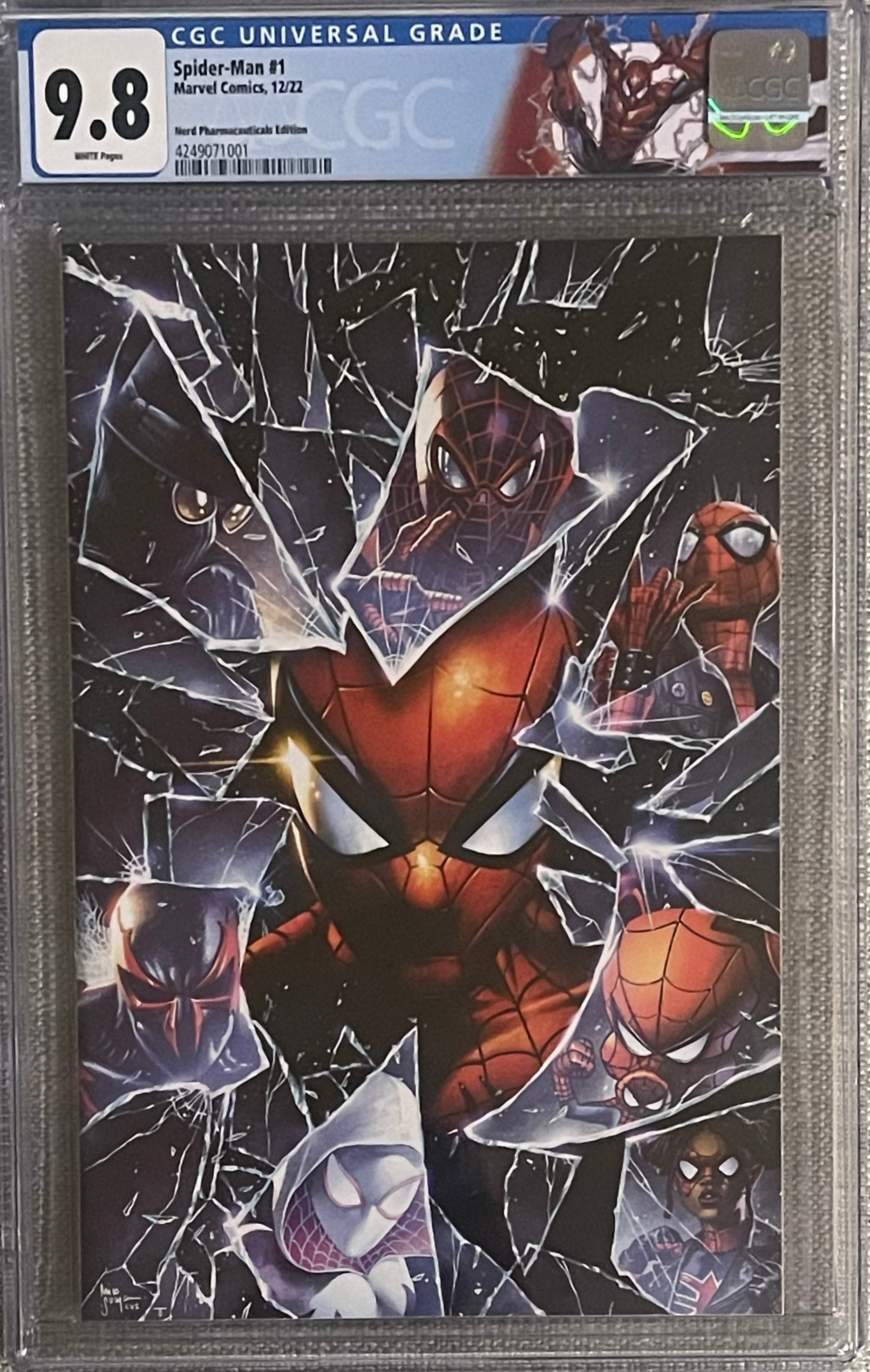 SPIDER-MAN #1 MICO SUAYAN EXCLUSIVE VIRGIN VARIANT CGC 9.8 W/SPIDER-MAN CUSTOM LABEL (C112)