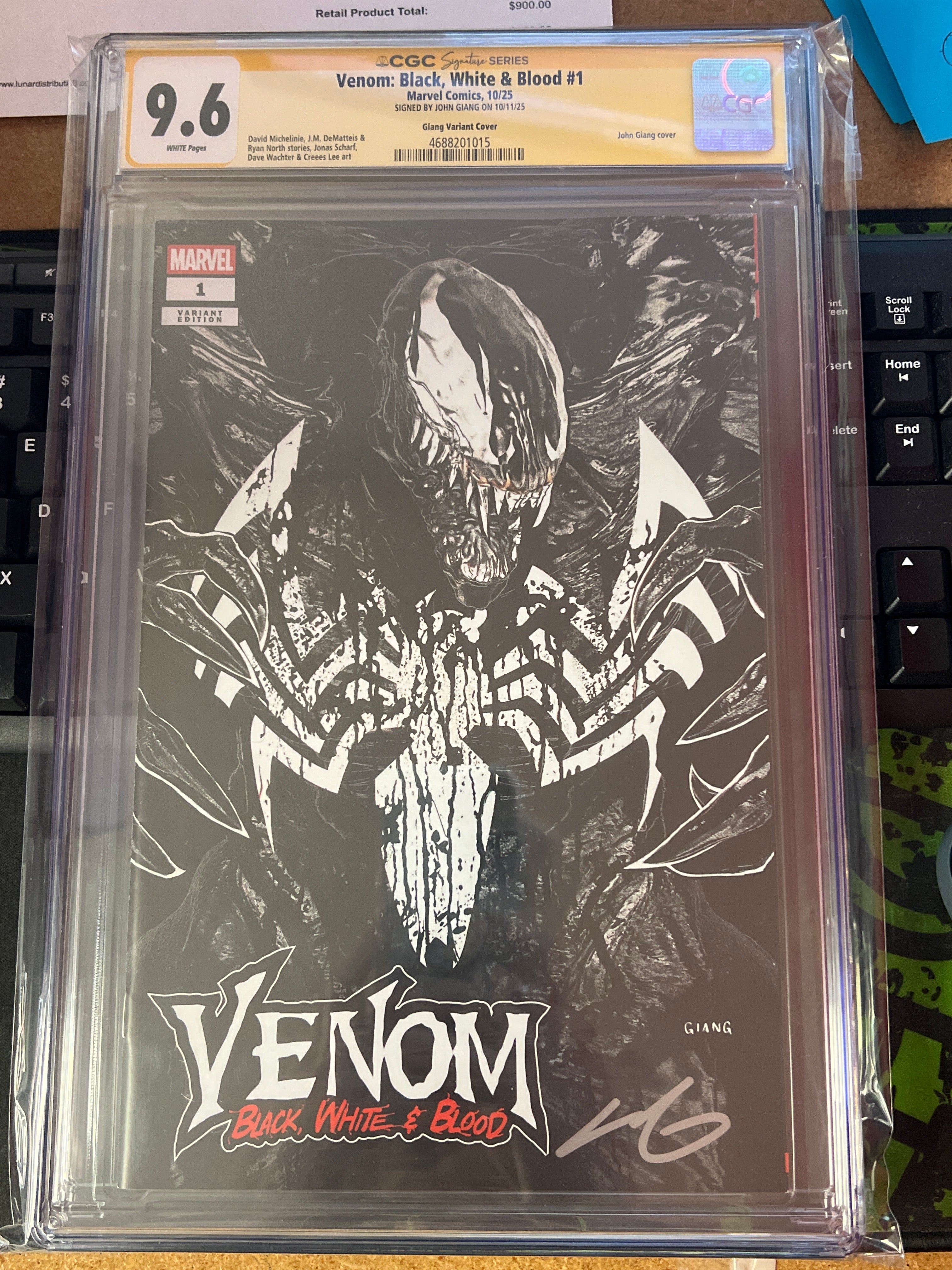 VENOM: BLACK, WHITE & BLOOD #1 JOHN GIANG NEGATIVE BLEED EDITION
