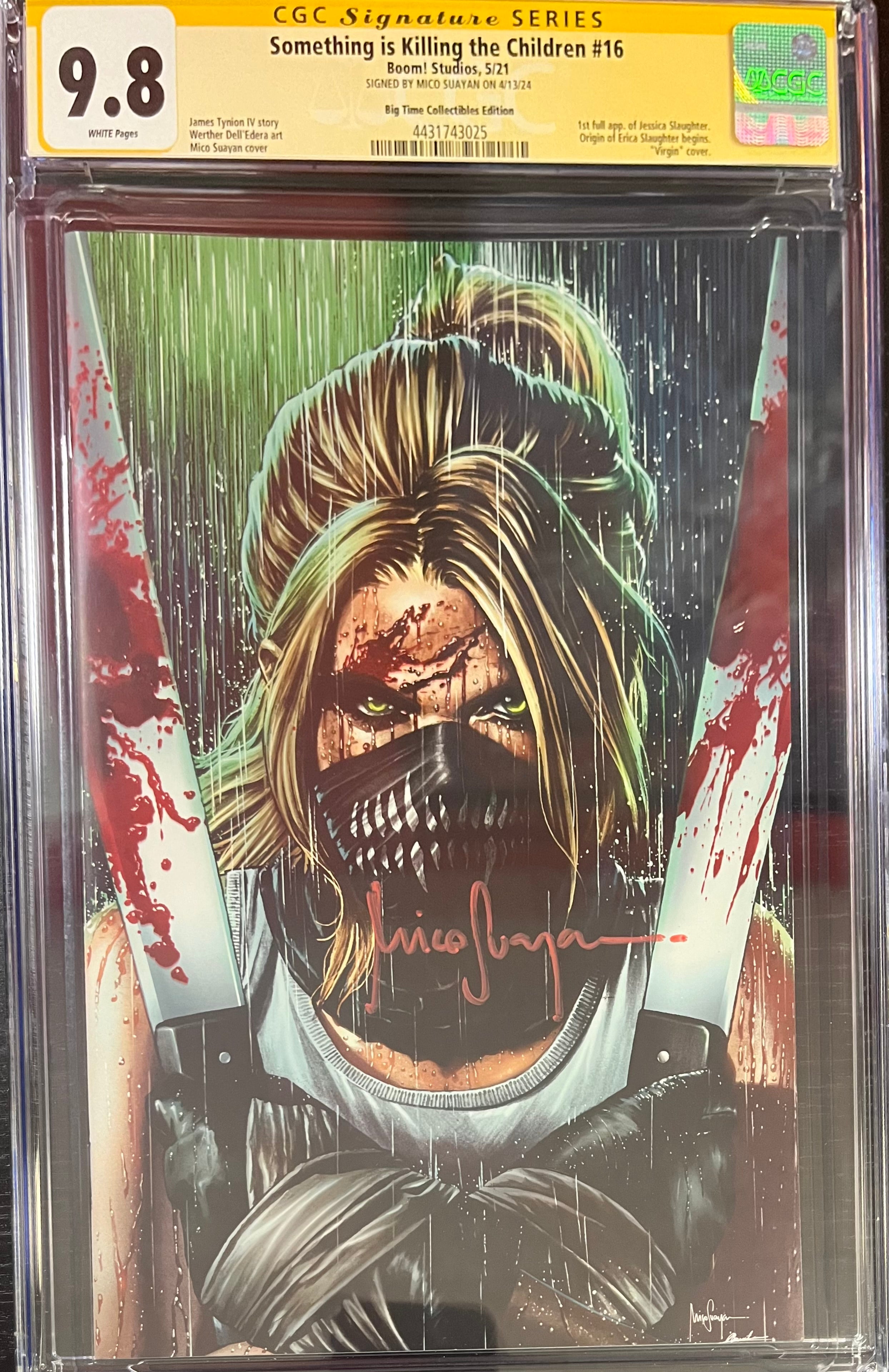 SOMETHING IS KILLING THE CHILDREN #16 BTC EXCLUSIVE VIRGIN VARIANT CGC 9.8 SIGNED BY MICO SUAYAN (IN STOCK) C1