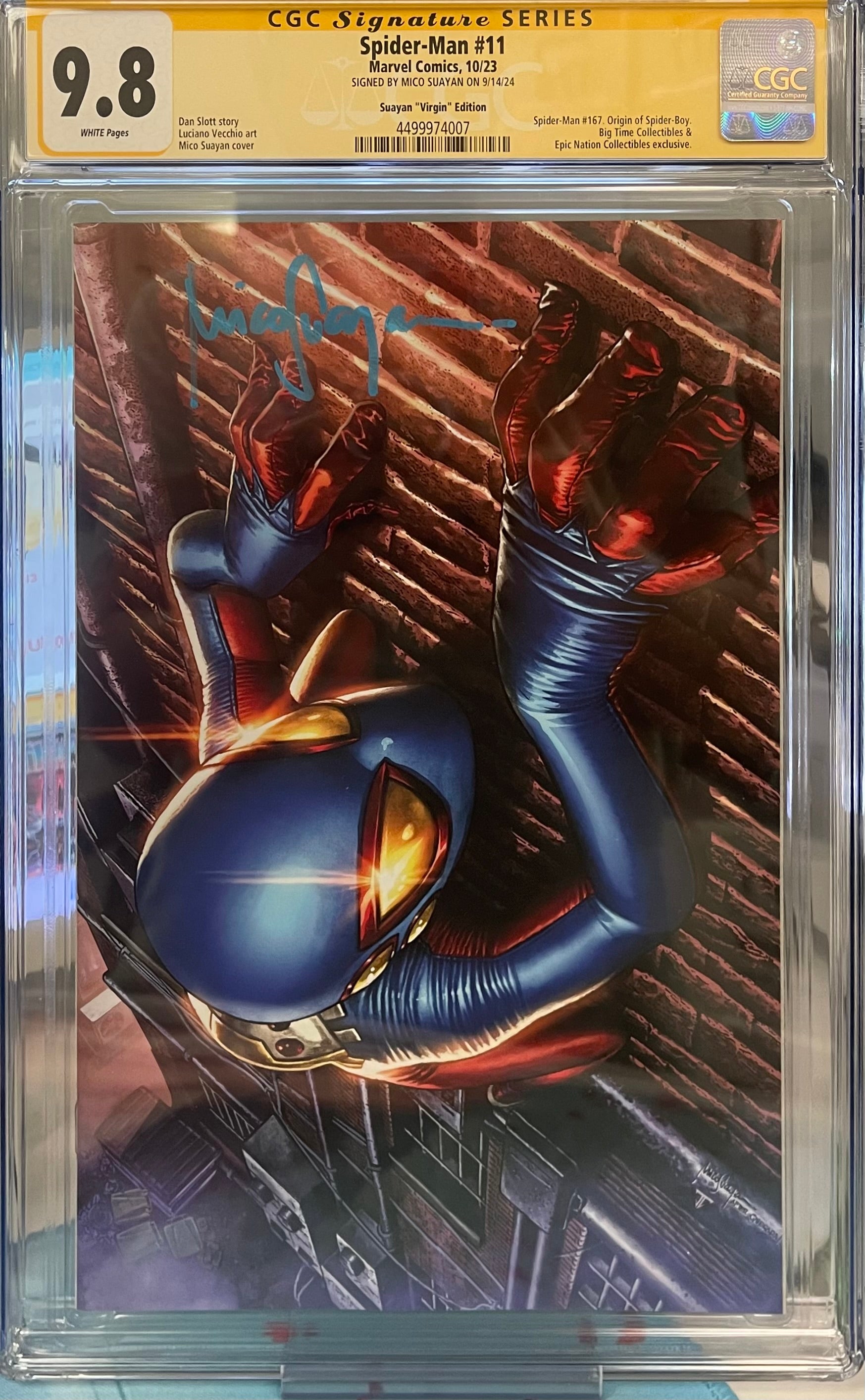 SPIDER-MAN #11 MICO SUAYAN EXCLUSIVE VIRGIN EDITION SIGNED BY MICO SUAYAN CGC 9.8 (C69)