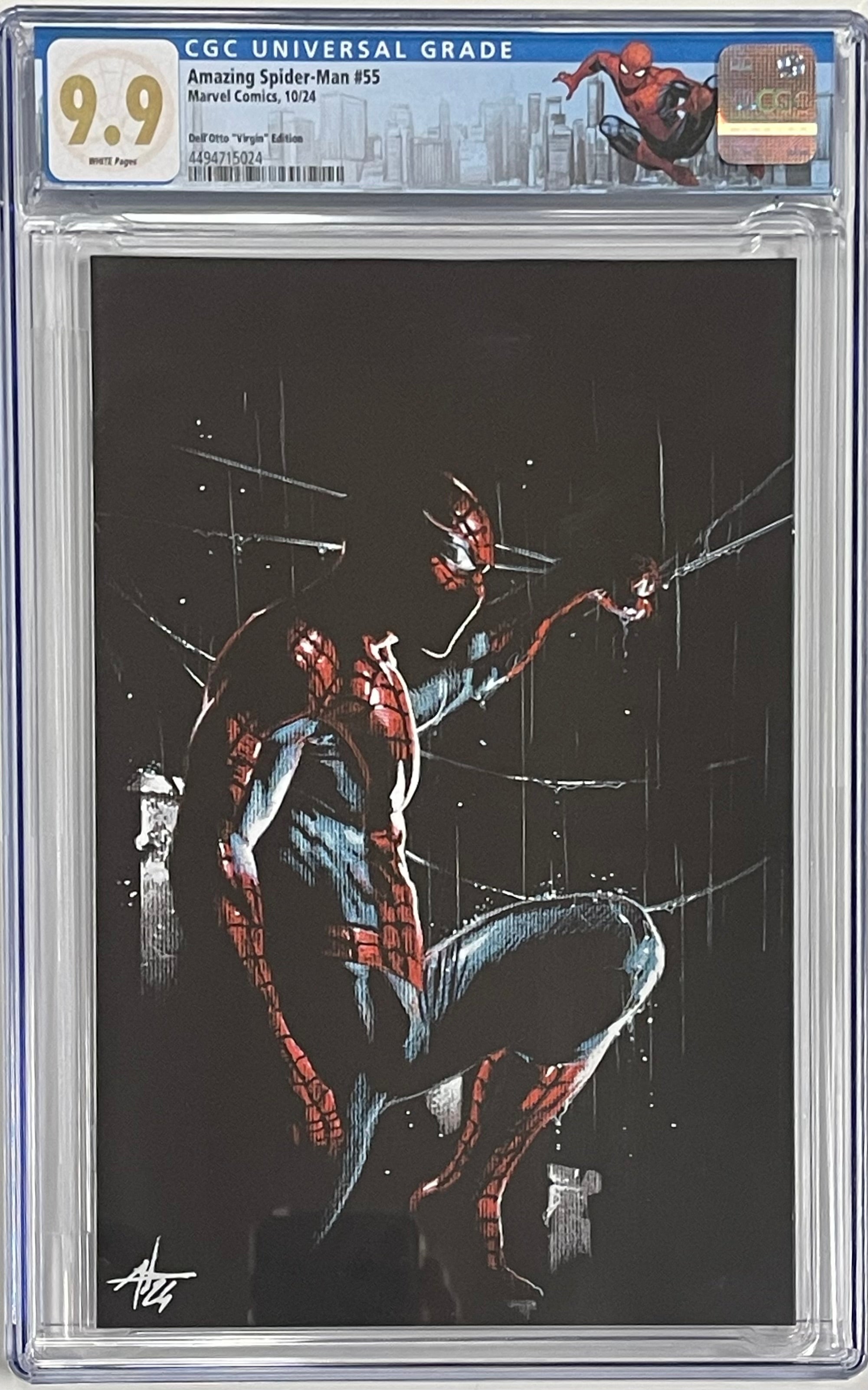 AMAZING SPIDER-MAN #55 DELL'OTTO EXCLUSIVE VIRGIN VARIANT CGC 9.9 MINT W/SPIDER-MAN NYCC CUSTOM LABEL (C92)