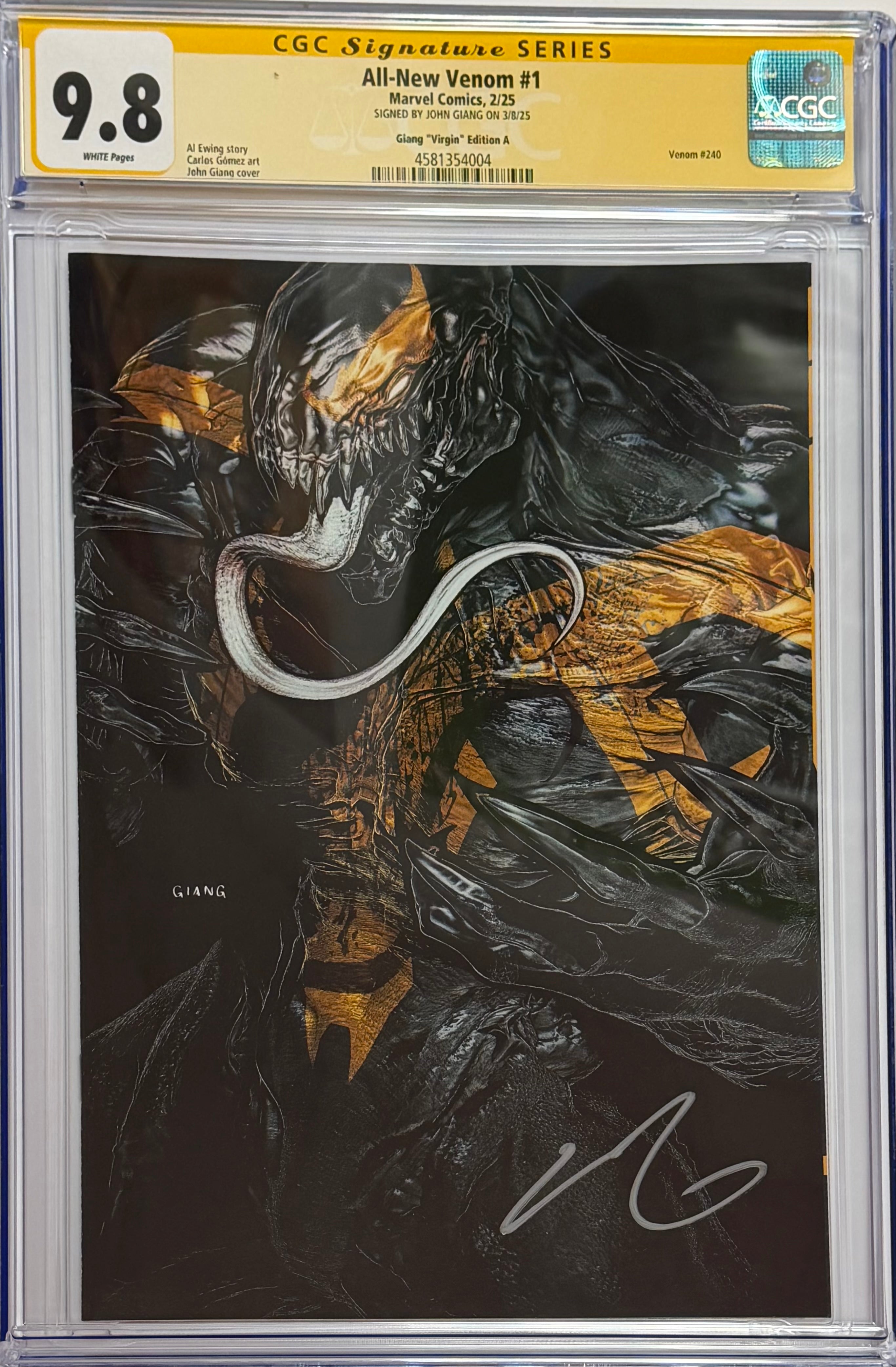 ALL-NEW VENOM #1 JOHN GIANG EXCLUSIVE VIRGIN EDITION SIGNED BY JOHN GIANG CGC 9.8 (IN STOCK) C66