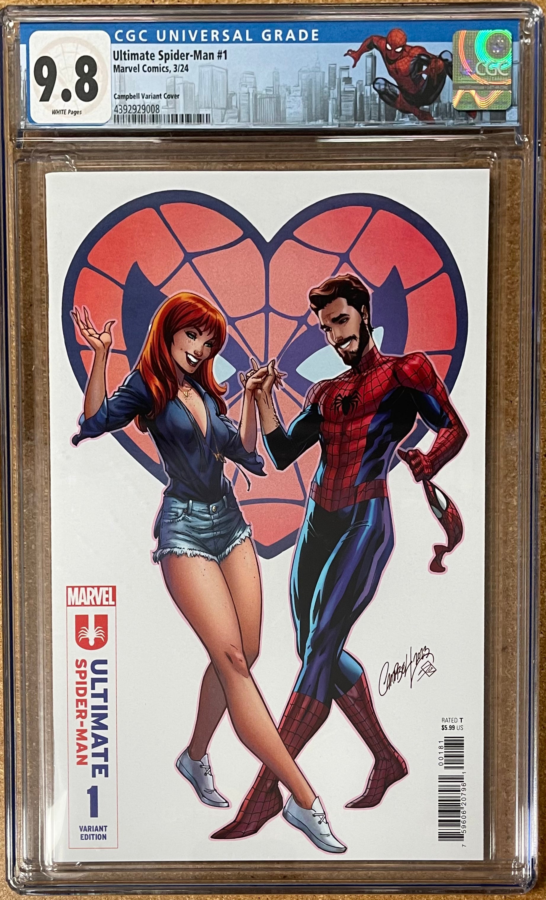 ULTIMATE SPIDER-MAN #1 CAMPBELL VARIANT CGC 9.8 W/SPIDER-MAN NY CUSTOM LABEL
