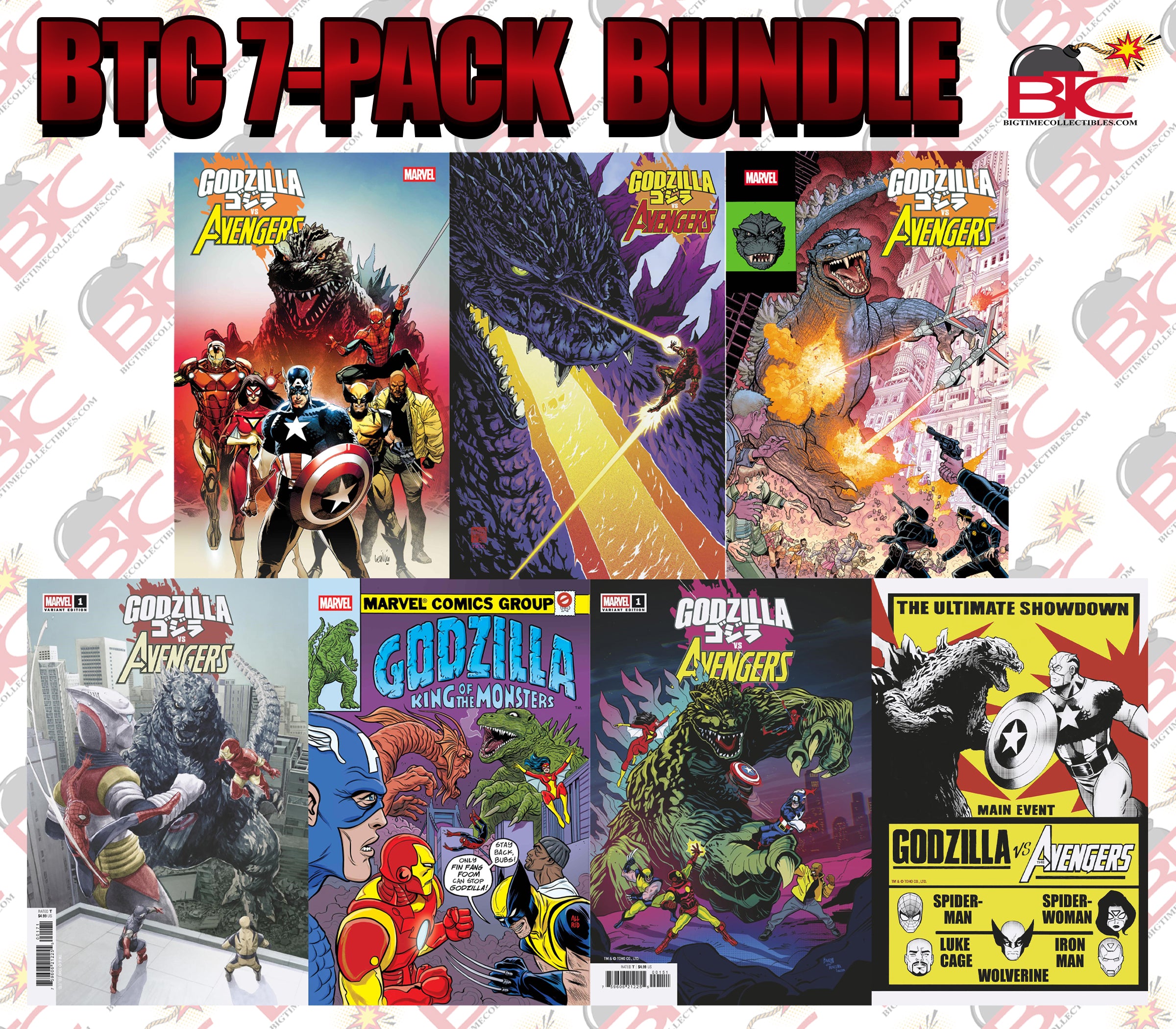 GODZILLA VS. AVENGERS #1 BTC 7-PACK BUNDLE  -- [Expected In Stock Date : 06-18-25 ]