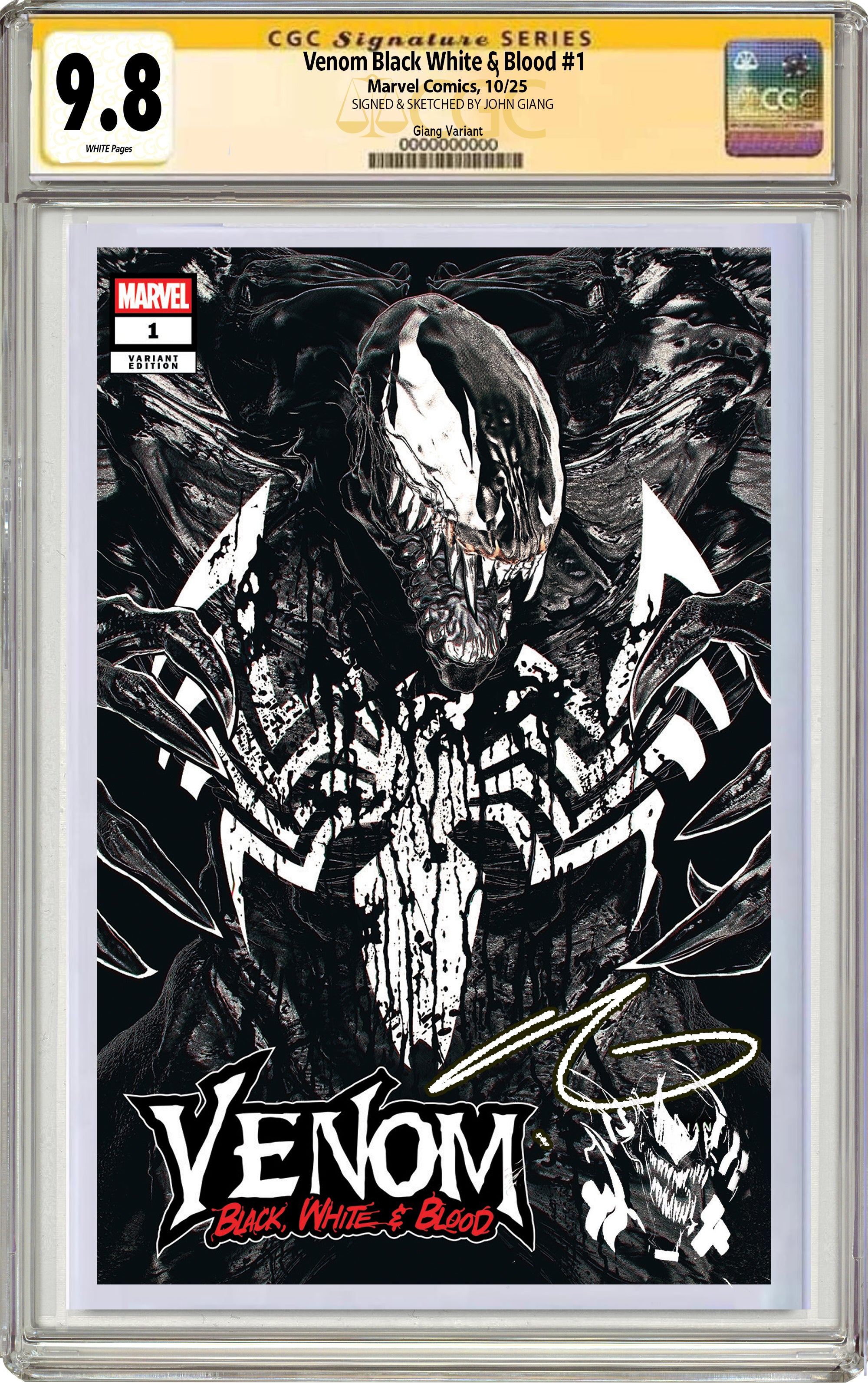 VENOM: BLACK, WHITE & BLOOD #1 JOHN GIANG NEGATIVE BLEED EDITION