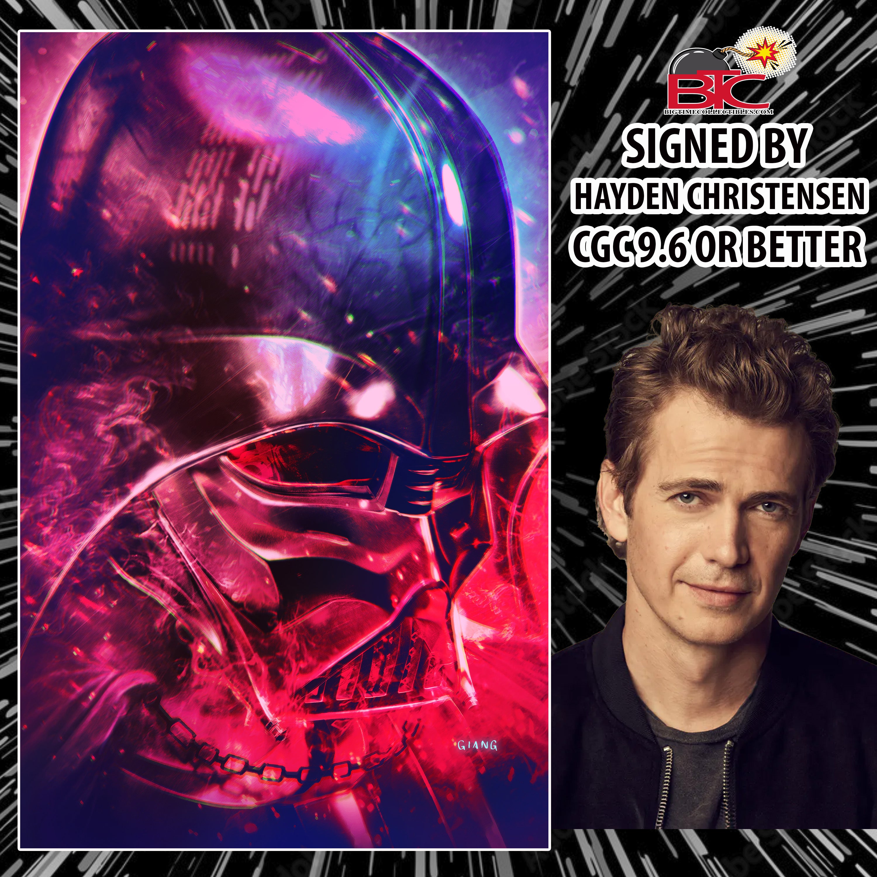 STAR WARS ADVENTURES #1 JOHN GIANG EXCLUSVE FOIL VARIANT  SIGNED BY HAYDEN CHRISTENSEN CGC 9.6 OR BETTER