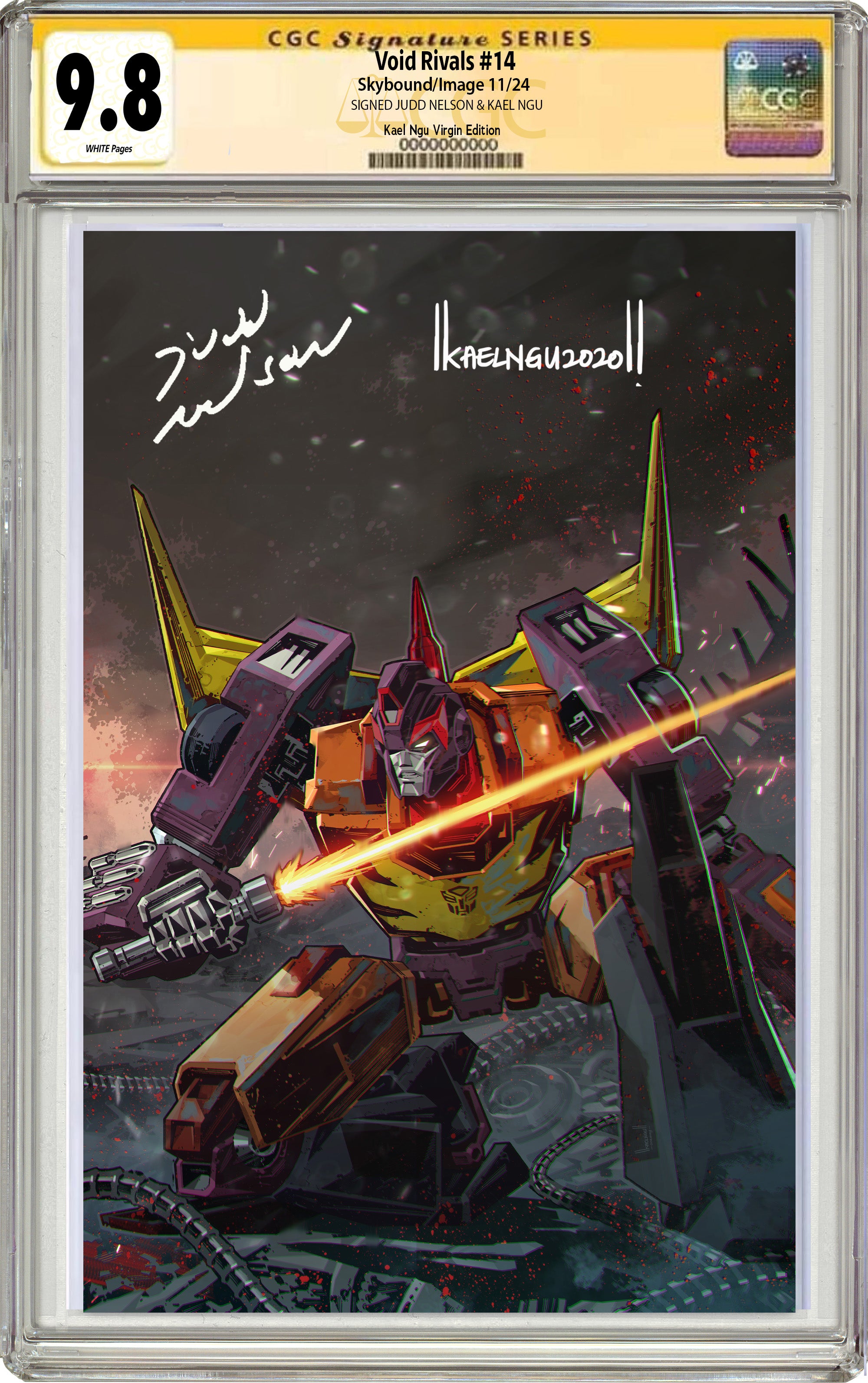 VOID RIVALS #14 BTC EXCLUSIVE SIGNED BY JUDD NELSON & KAEL NGU CGC 9.6 OR BETTER